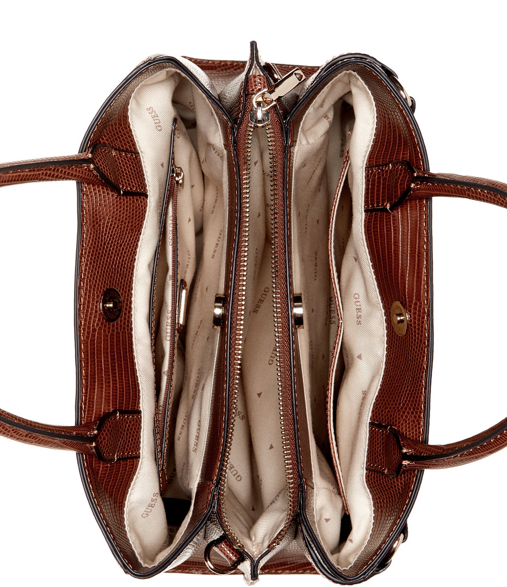 Brown Multi Tyren Girlfriend Satchel Bag - GUESS