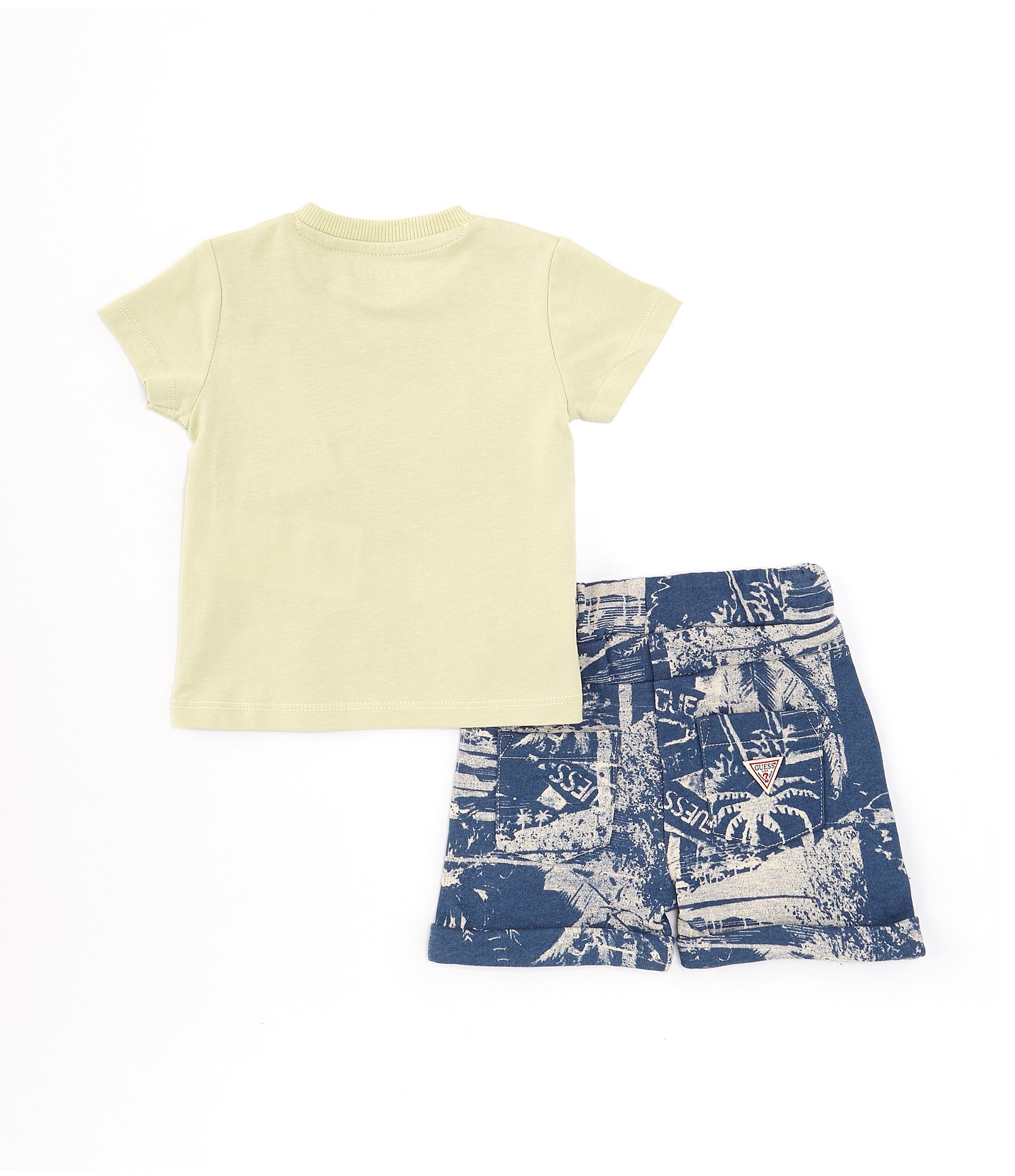 Guess Baby Boys 3-24 Months Short Sleeve Palm Tree T-Shirt & Tie-Dye Shorts Set