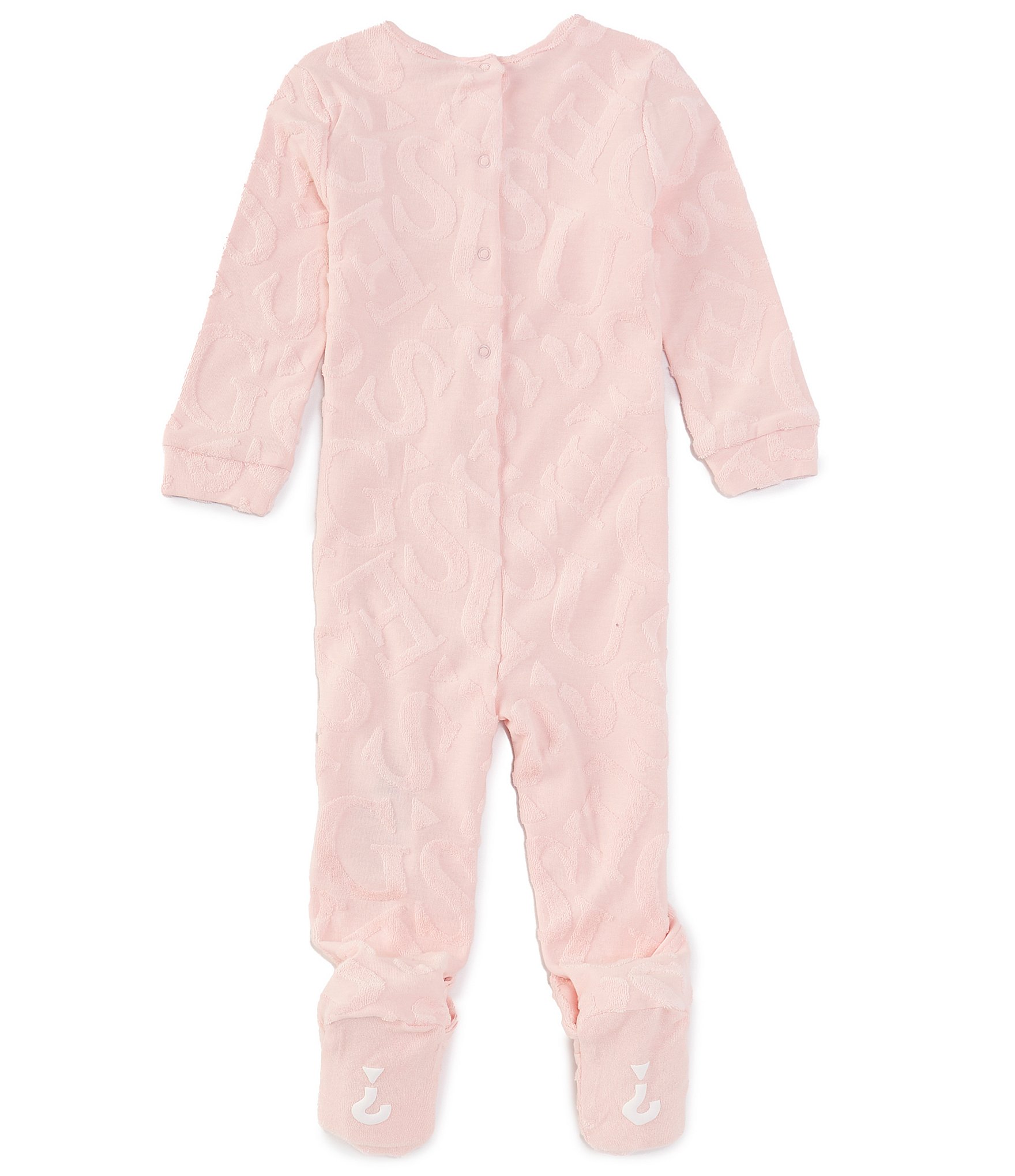 Guess Baby Girls Newborn-12 Months Long Sleeve Jacquard Knit Footie Coverall