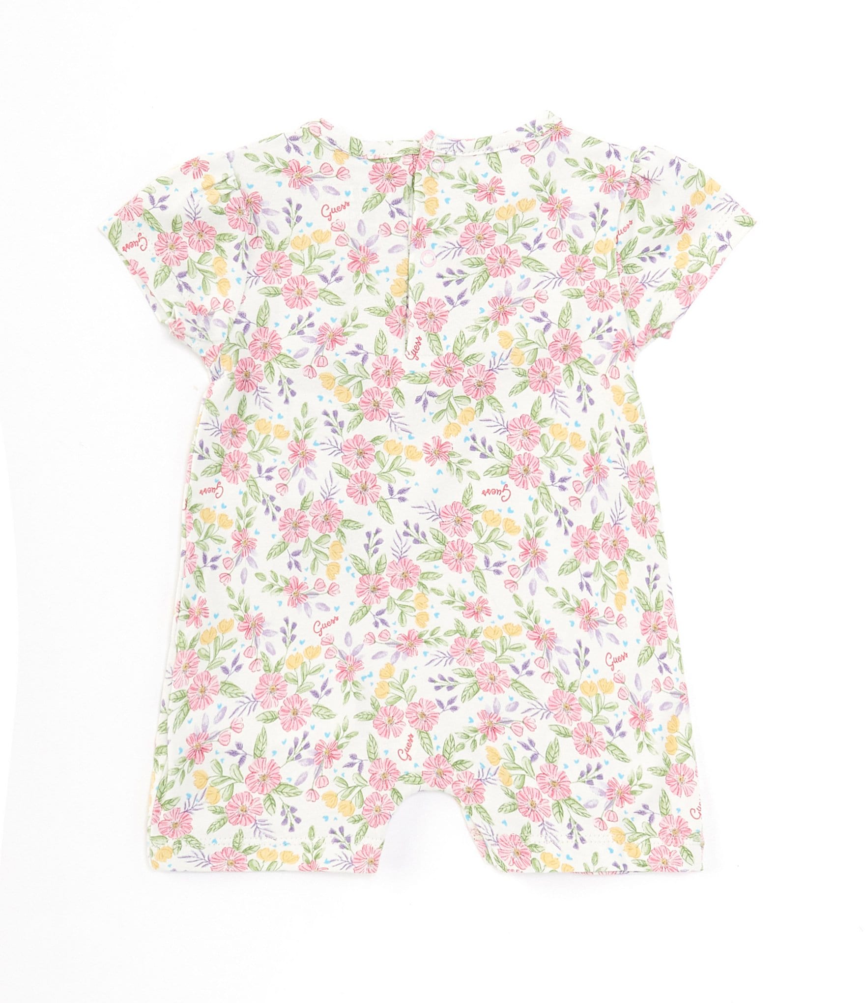 Guess Baby Girls Newborn-12 Months Short Sleeve Floral Printed Romper