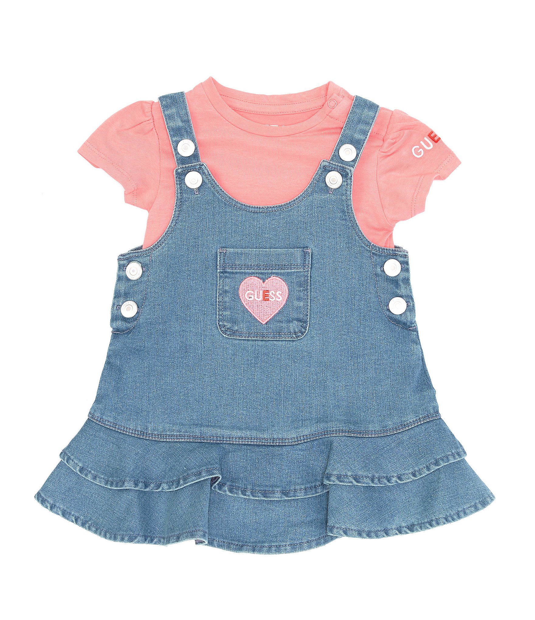 NEW GUESS BABY GIRL'S GUESS LOS ANGELES SHORT SLEEVE BODYSUIT. 6-9M