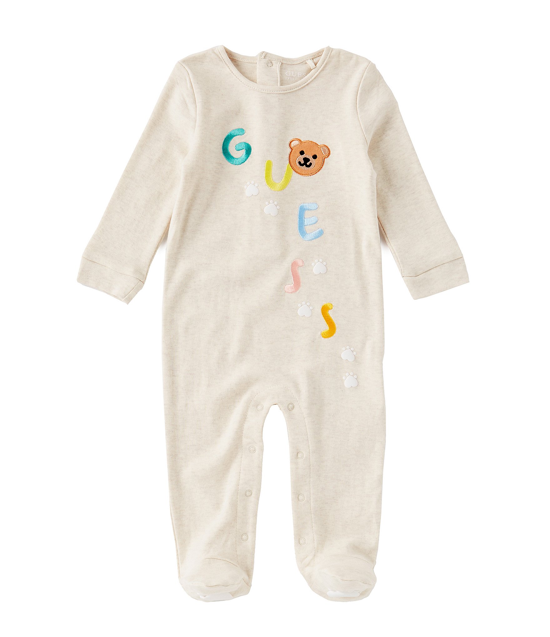 Guess Baby Newborn 12 Months Long Sleeve Logo Footie Coverall Brazos Mall