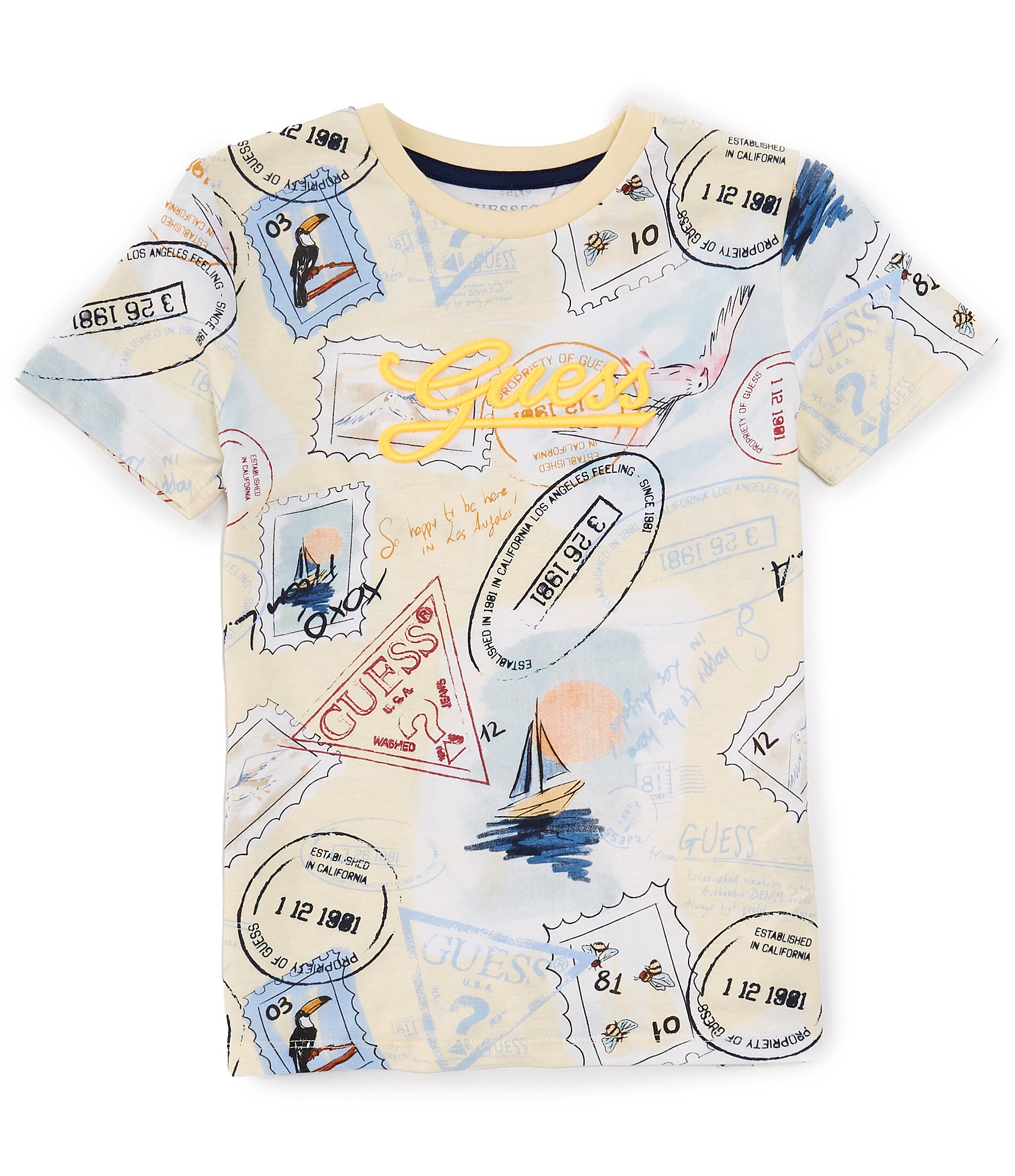 Guess Big Boys 8-18 Short Sleeve Embroidered Printed T-Shirt