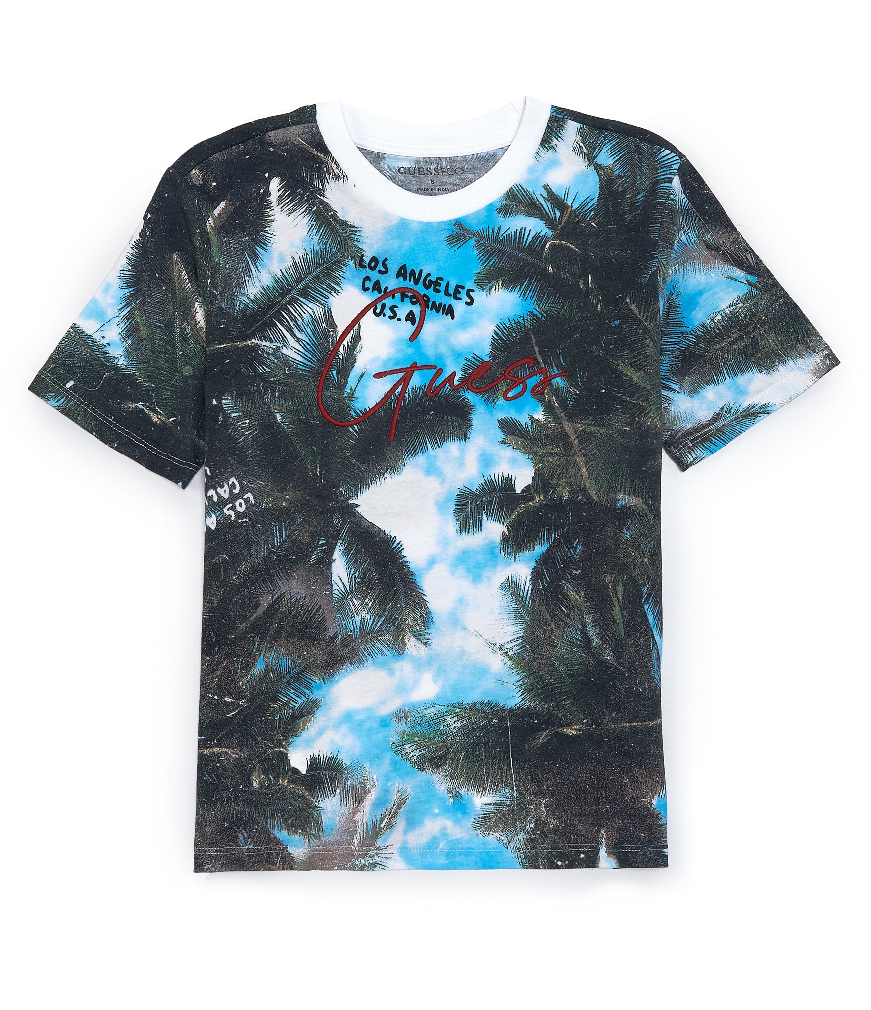 Guess Big Boys 8-18 Short-Sleeve Palm Tree Printed T-Shirt | Dillard's