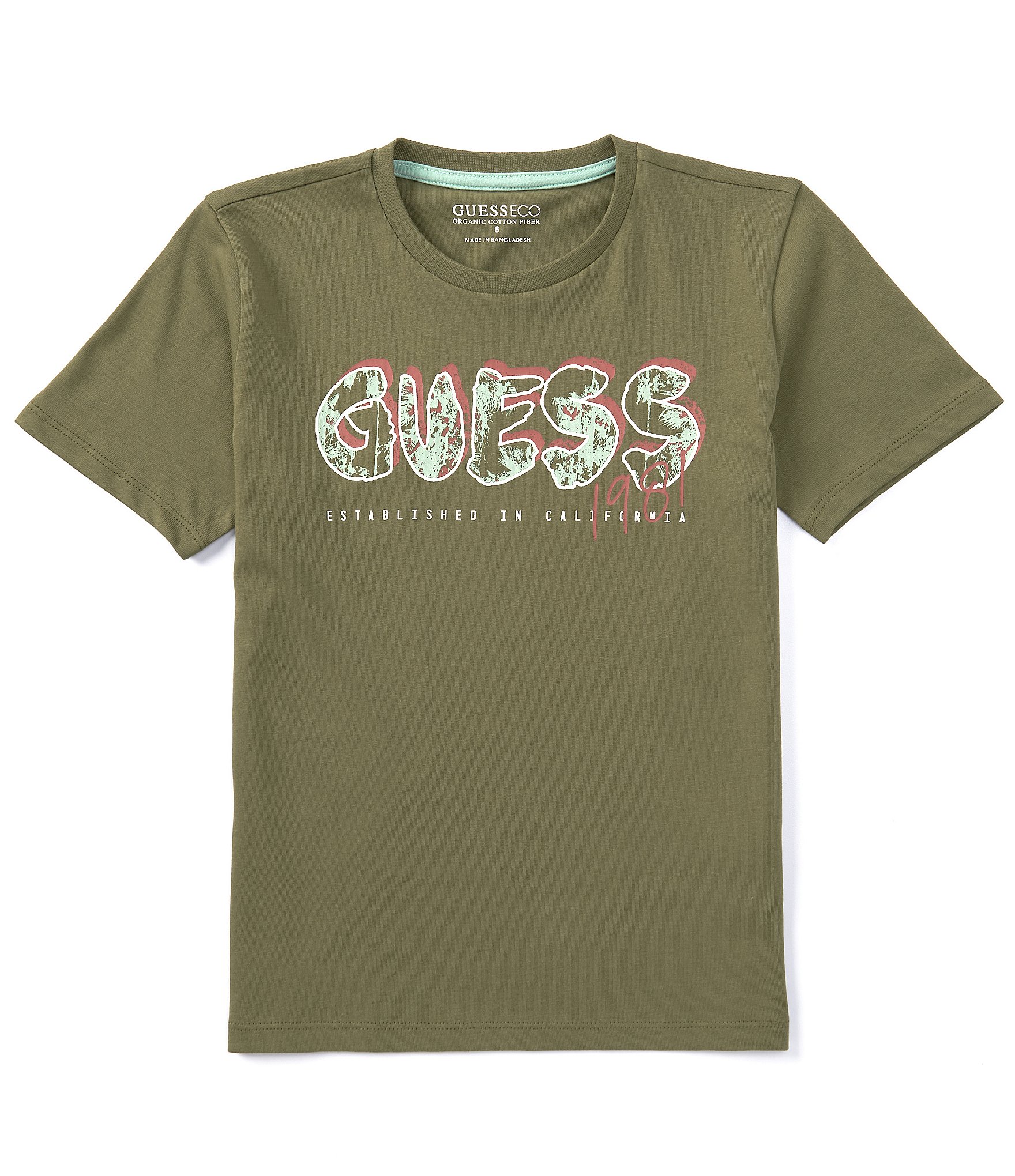 Guess Big Boys 8-18 Short Sleeve Screen Print Guess Logo T-Shirt