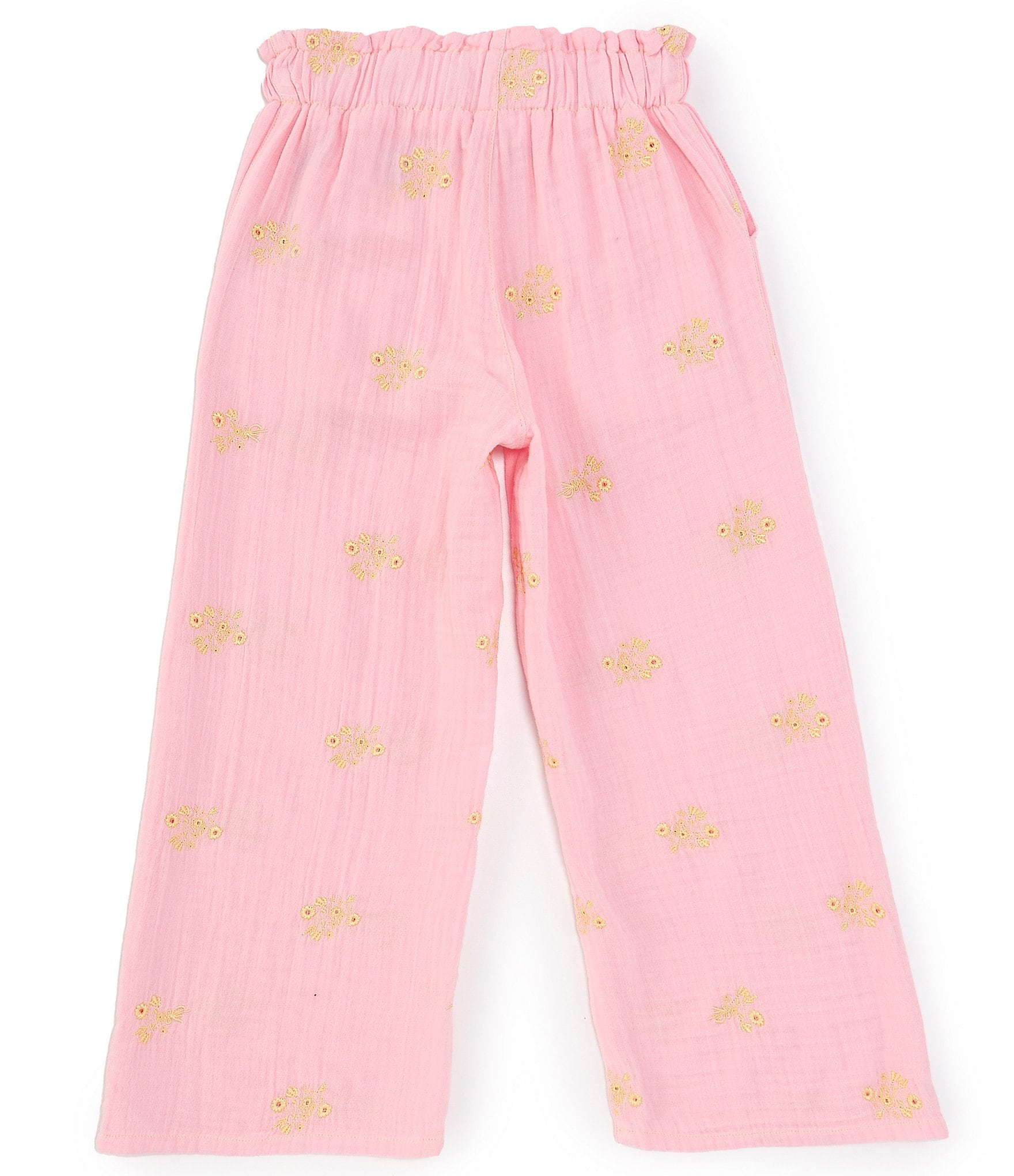 Guess Big Girls 7-16 Embroidered Gauze Wide Leg Pants