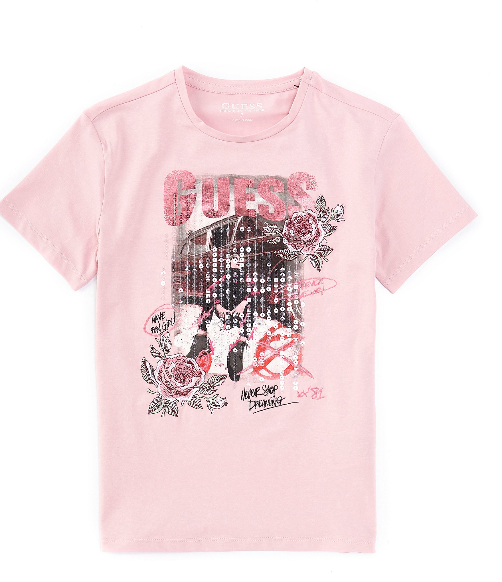 GUESS Baby Girl's Ruffle Graphic T-Shirt & Printed Leggings Set