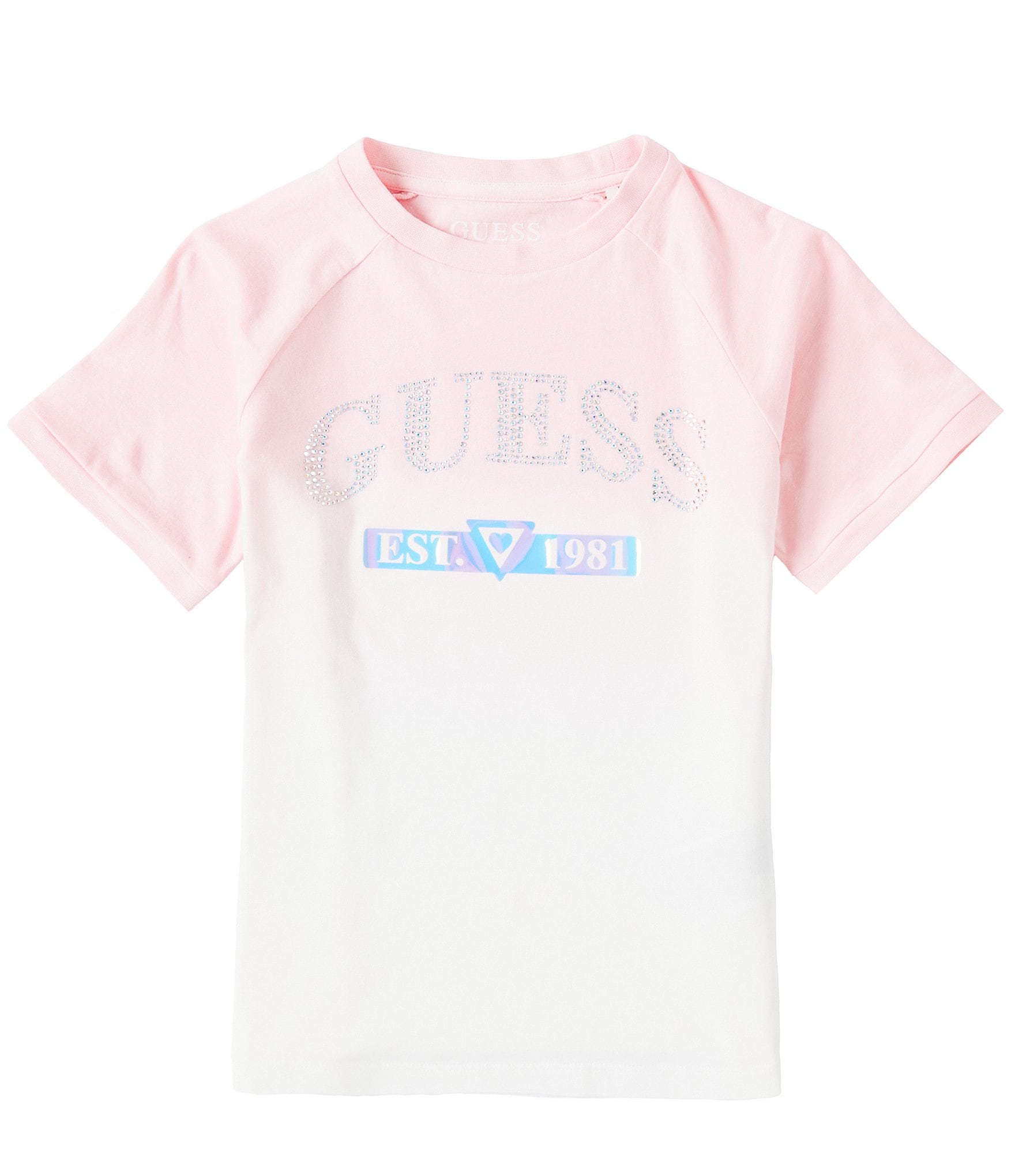 pink guess shirt