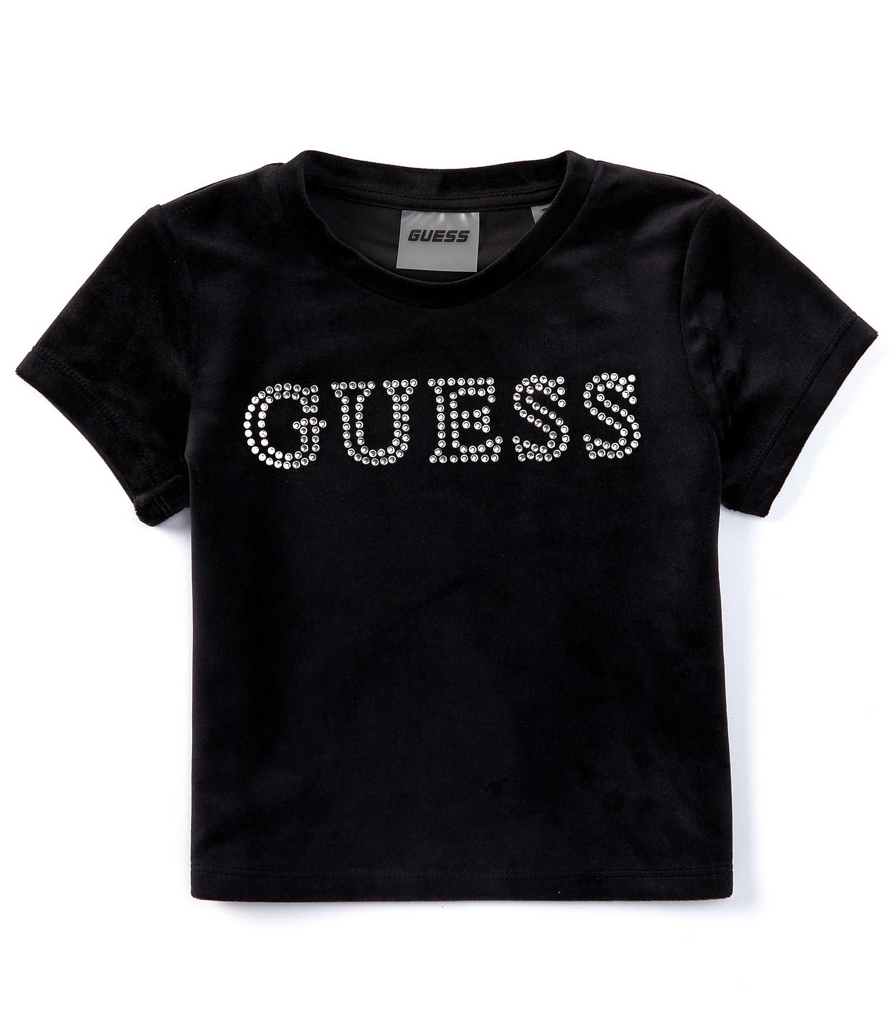 Guess Big Girls 7-16 Short-Sleeve Rhinestone-Embellished Logo T-Shirt