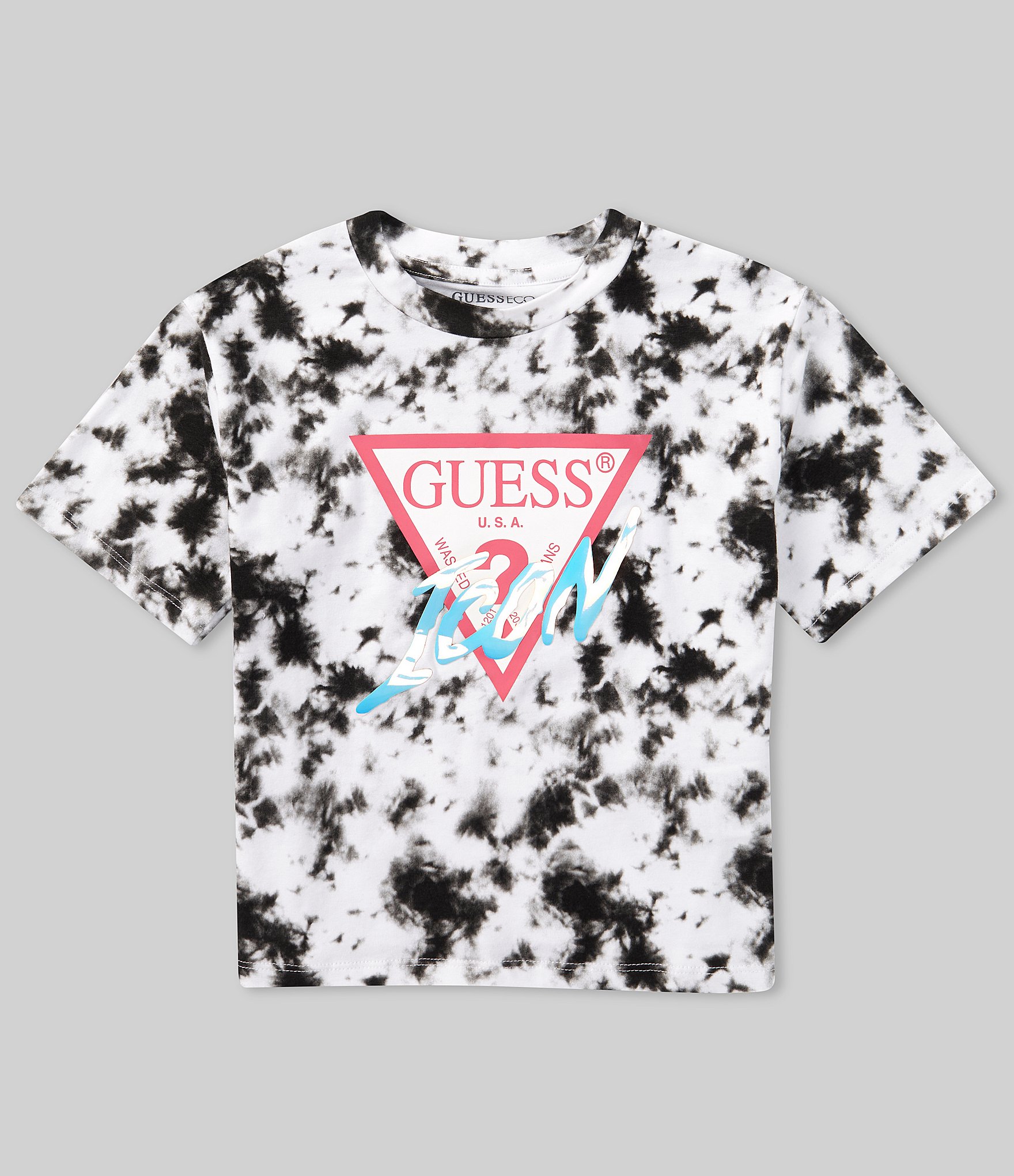 Guess Big Girls 7-16 Short-Sleeve Tie-Dye Logo T-Shirt