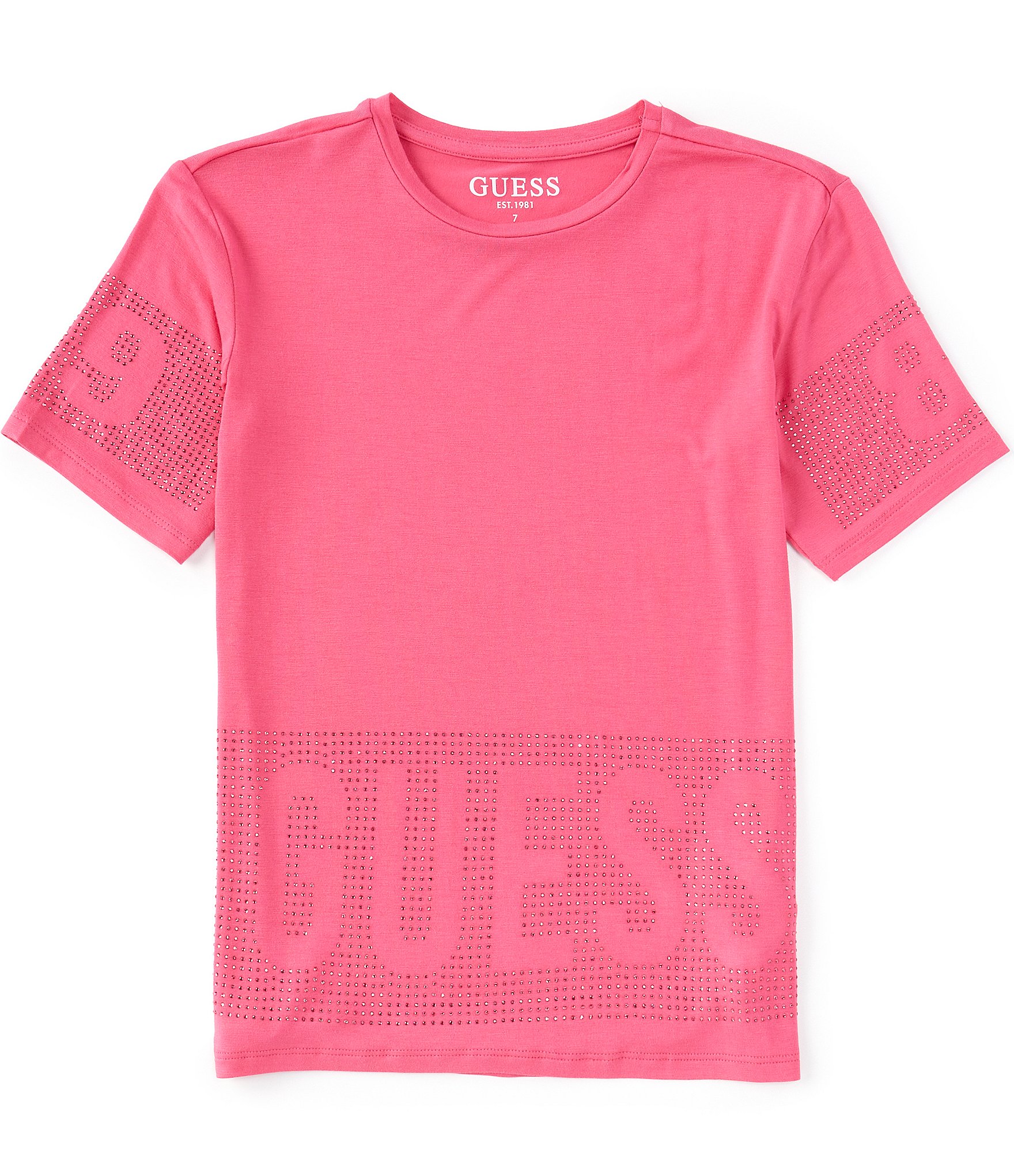 Guess Big Girls 7-16 Short Sleeve With Strass T-Shirt | Dillard's