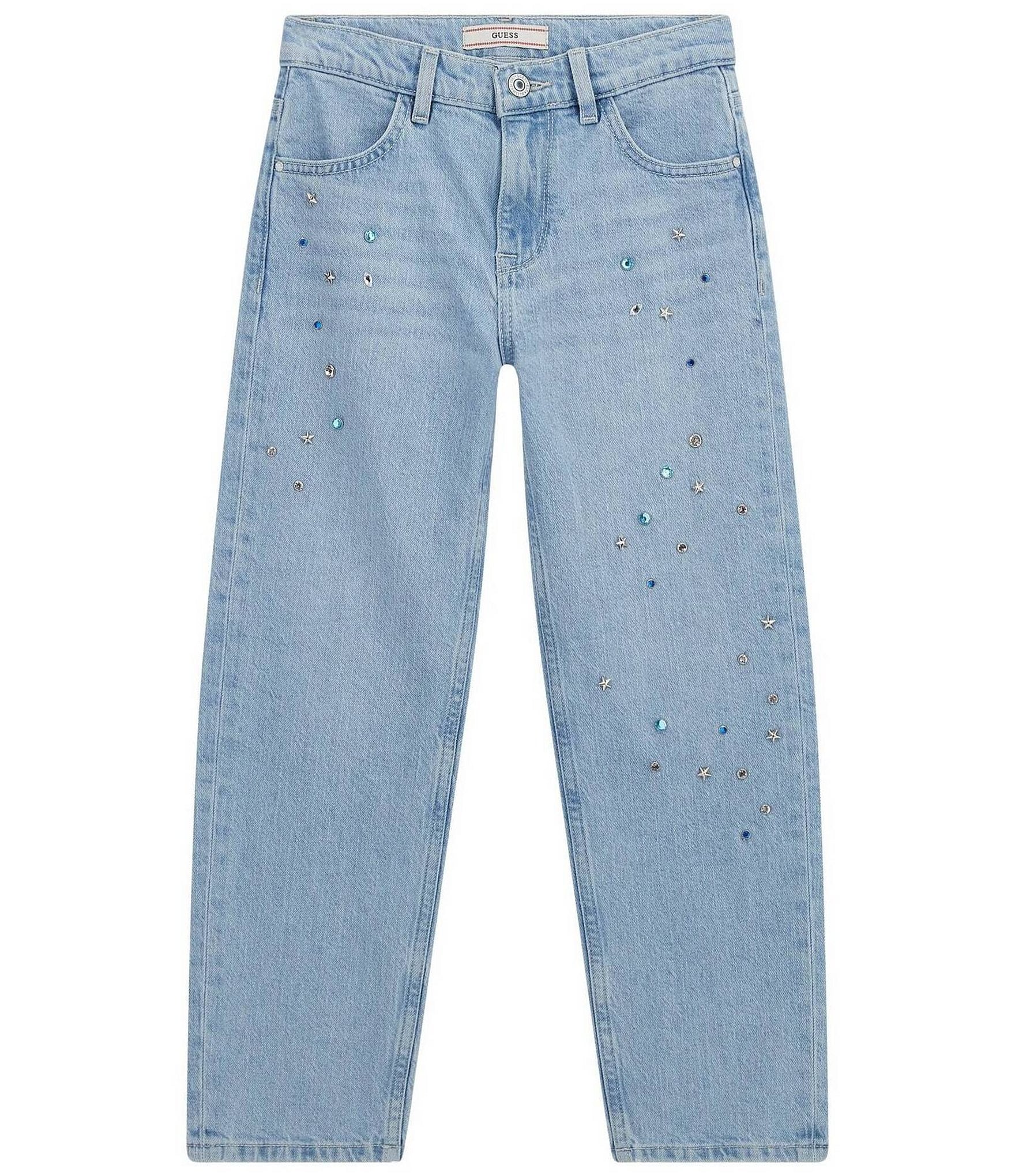 Guess Big Girls 8-16 Comfort Rhinestone Straight Leg Stretch