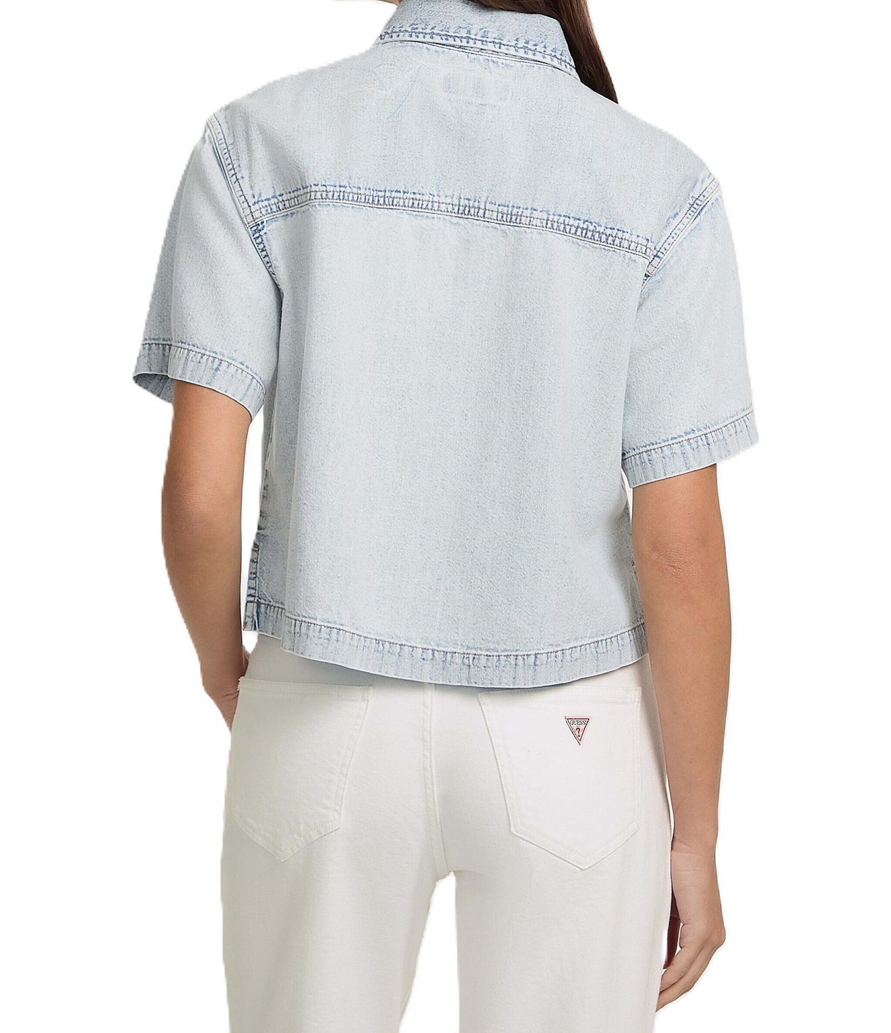 Guess Boxy Short Sleeve Denim Shirt