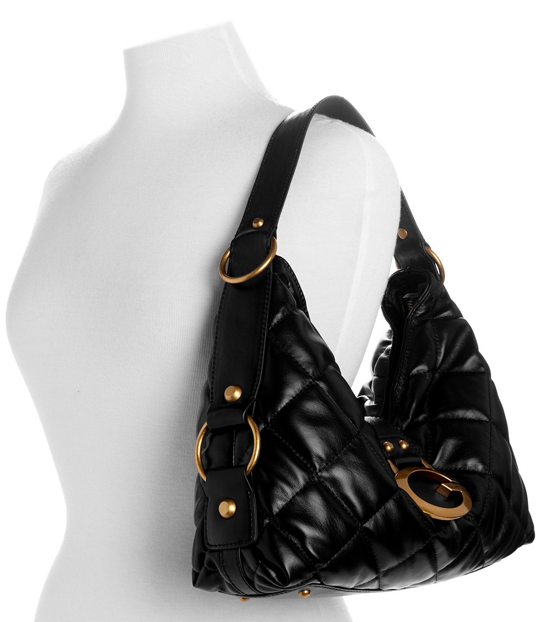 Guess Camden Quilted Hardware Handle Shoulder Bag