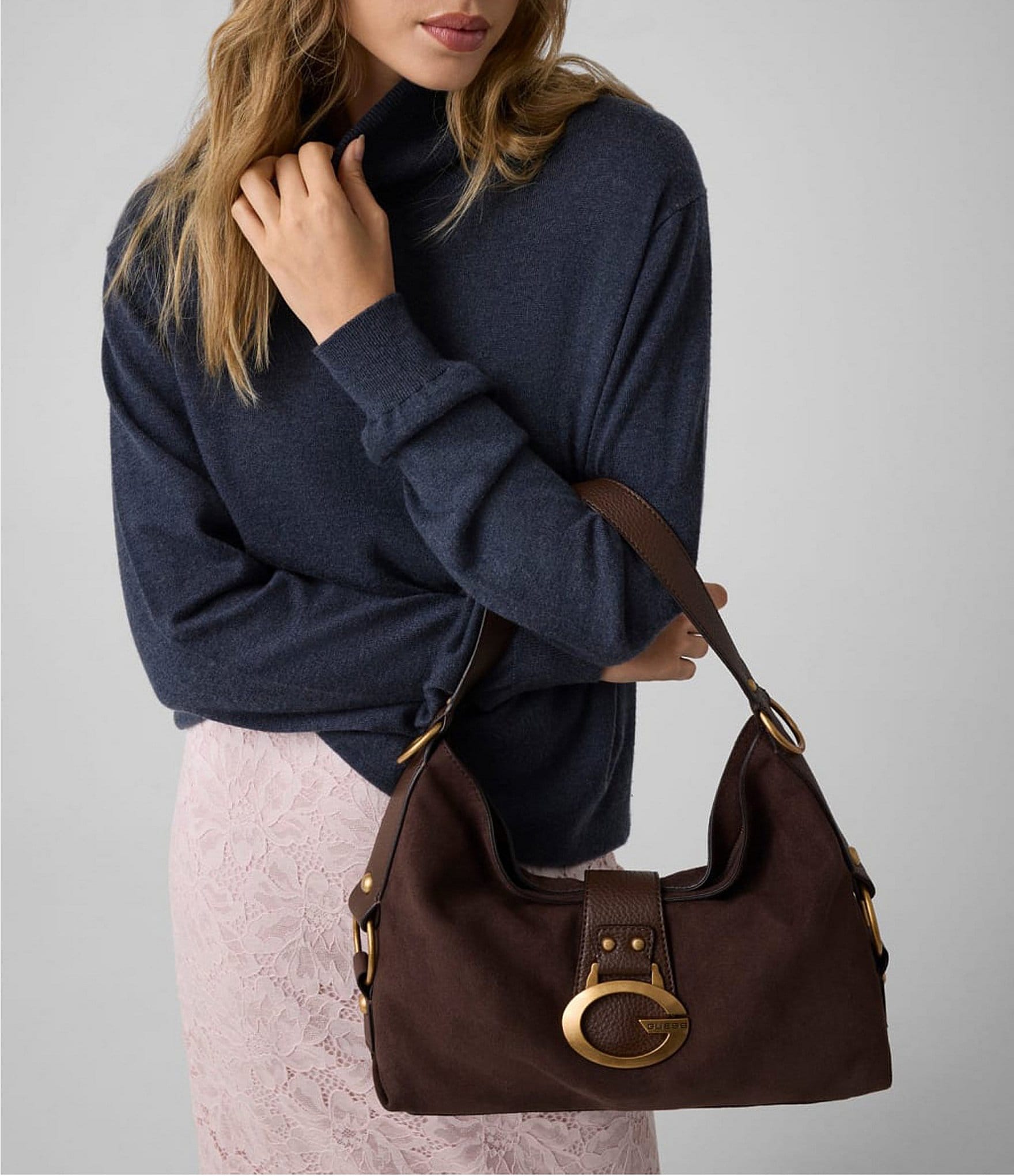 Guess Camden Suede Shoulder Bag