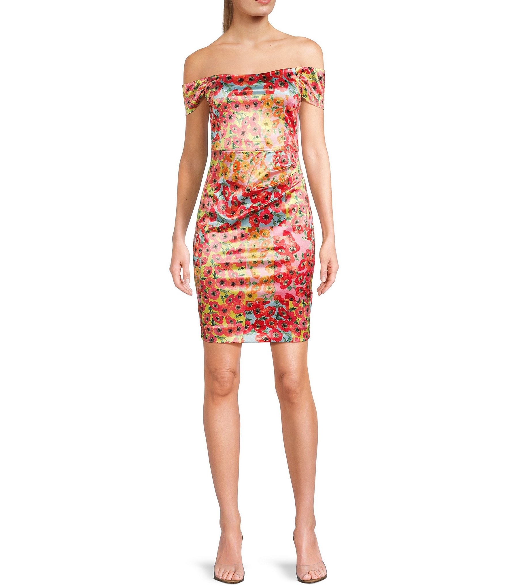 guess-camila-botanical-sunrays-print-off-the-shoulder-sheath-dress