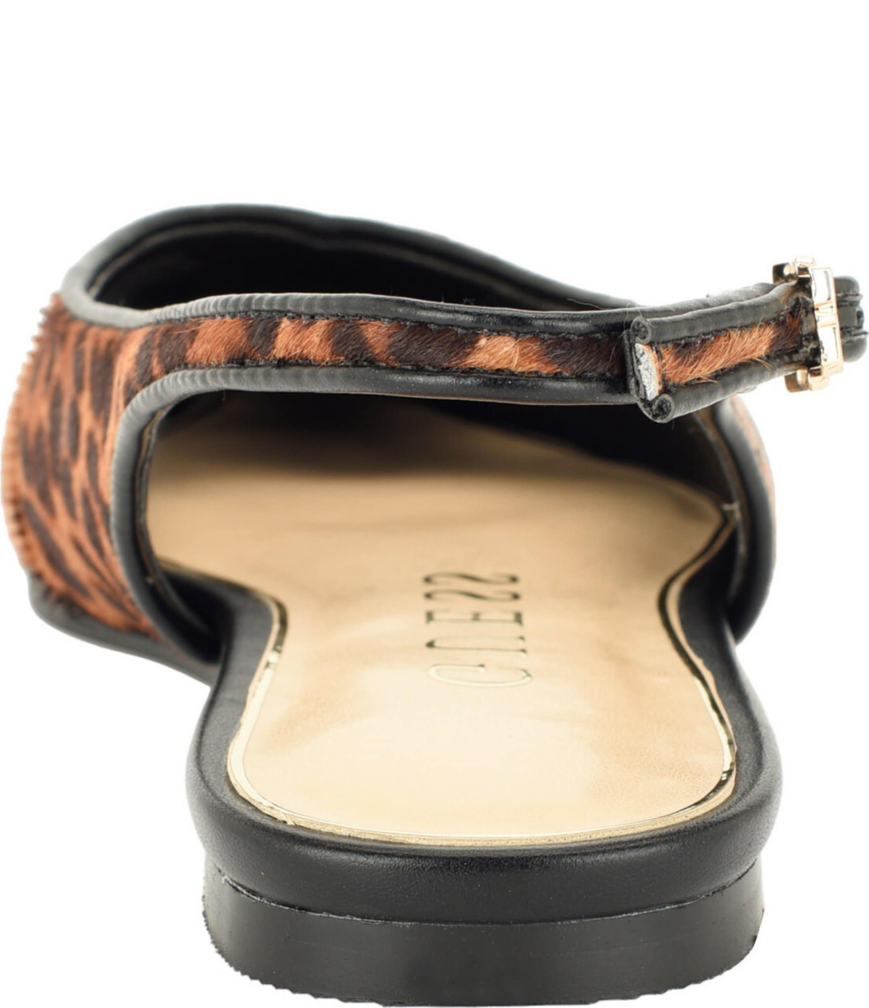 Guess Dorazio Leopard Print Calf Hair Slingback Flats