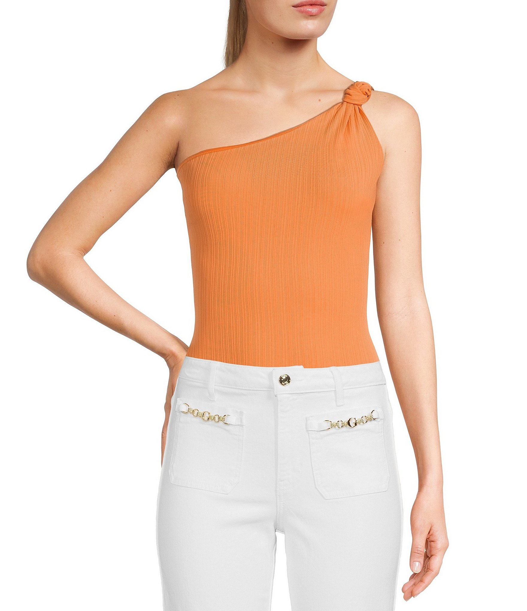 Orange Women's Bodysuit Tops