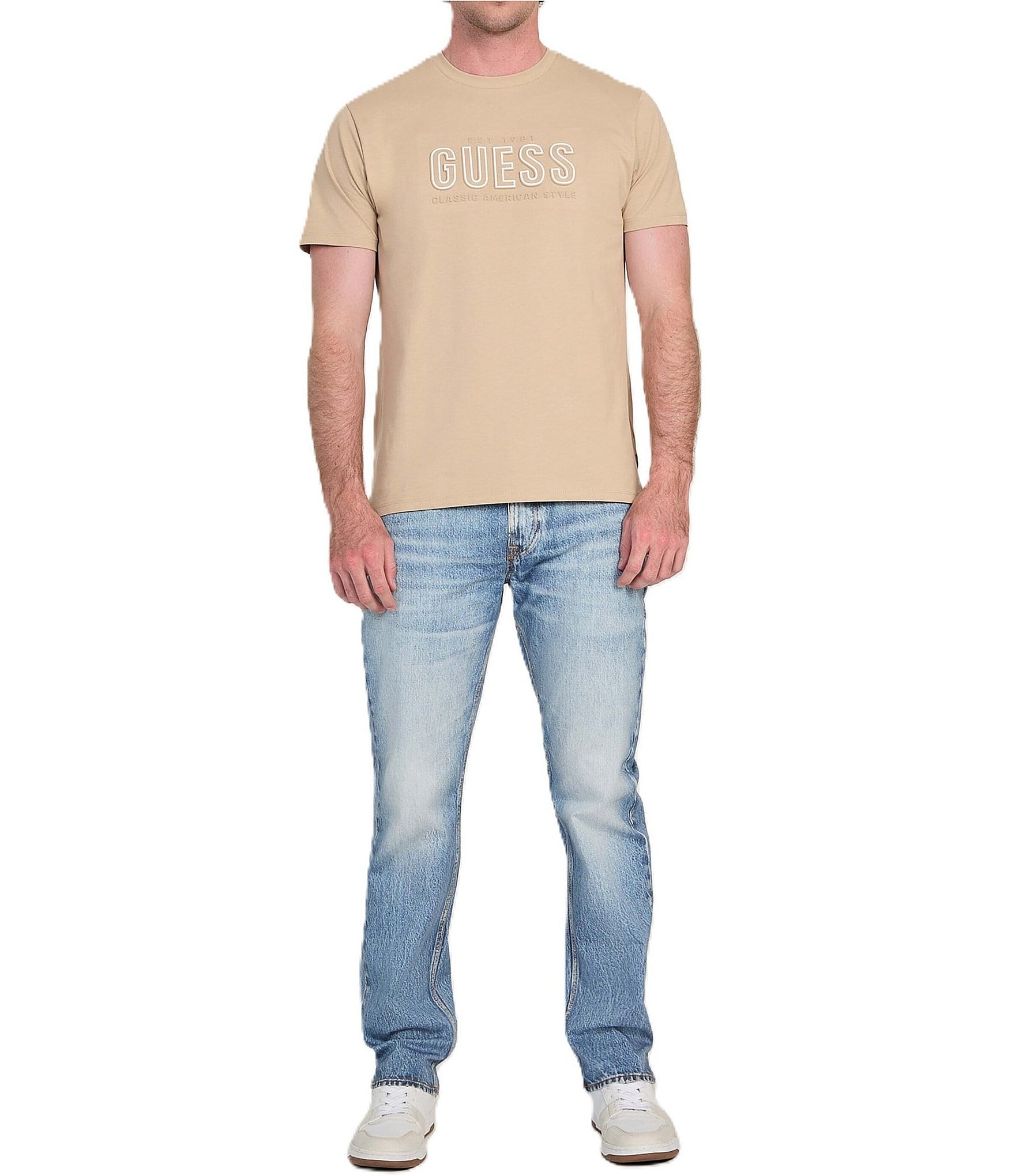 Guess Embossed Logo Short Sleeve T-Shirt