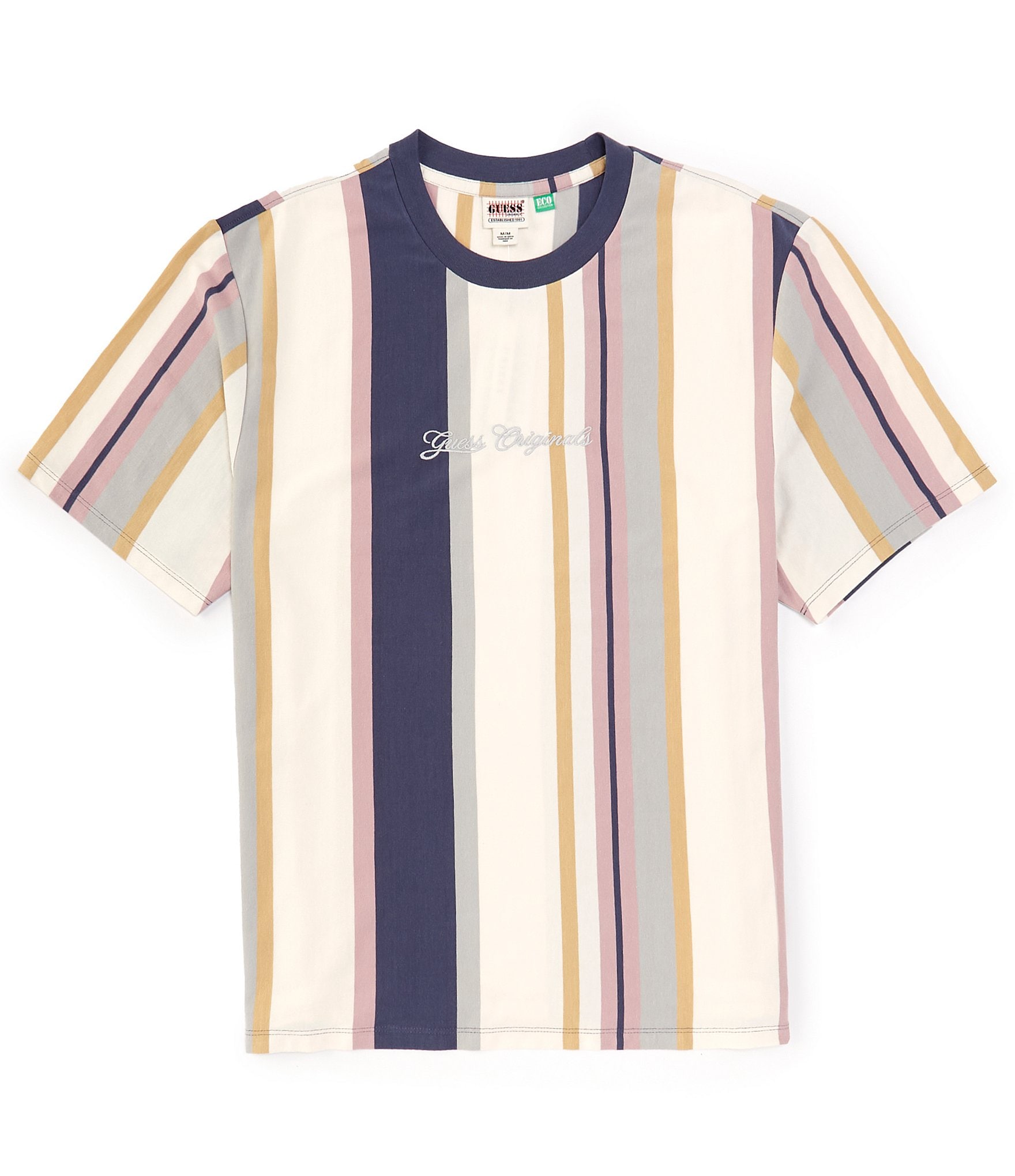 Guess Go Vertical Stripe Short Sleeve T-Shirt