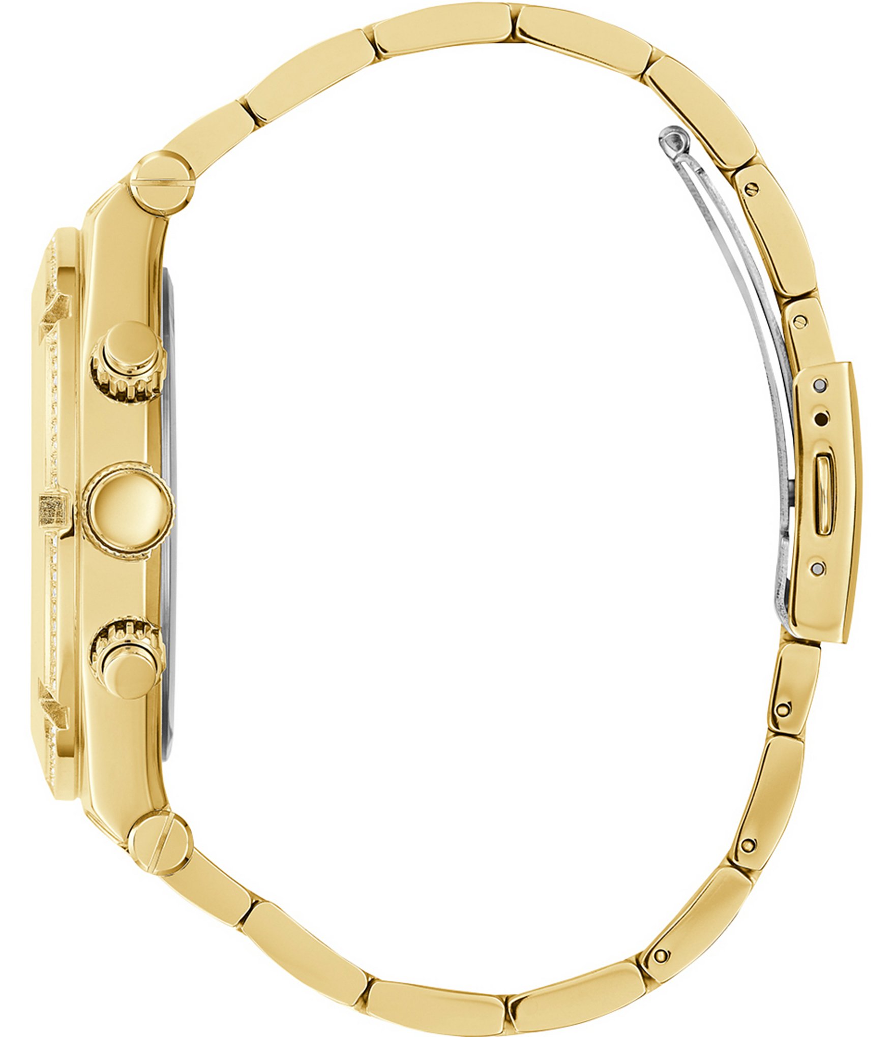 Guess Gold-Tone Glitz Multifunction Crystal Bracelet Watch