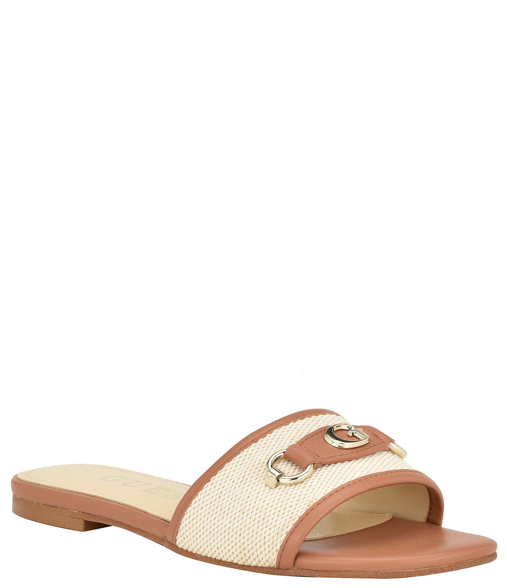 Guess Hammi G Logo Hardware Flat Sandals | Dillard's