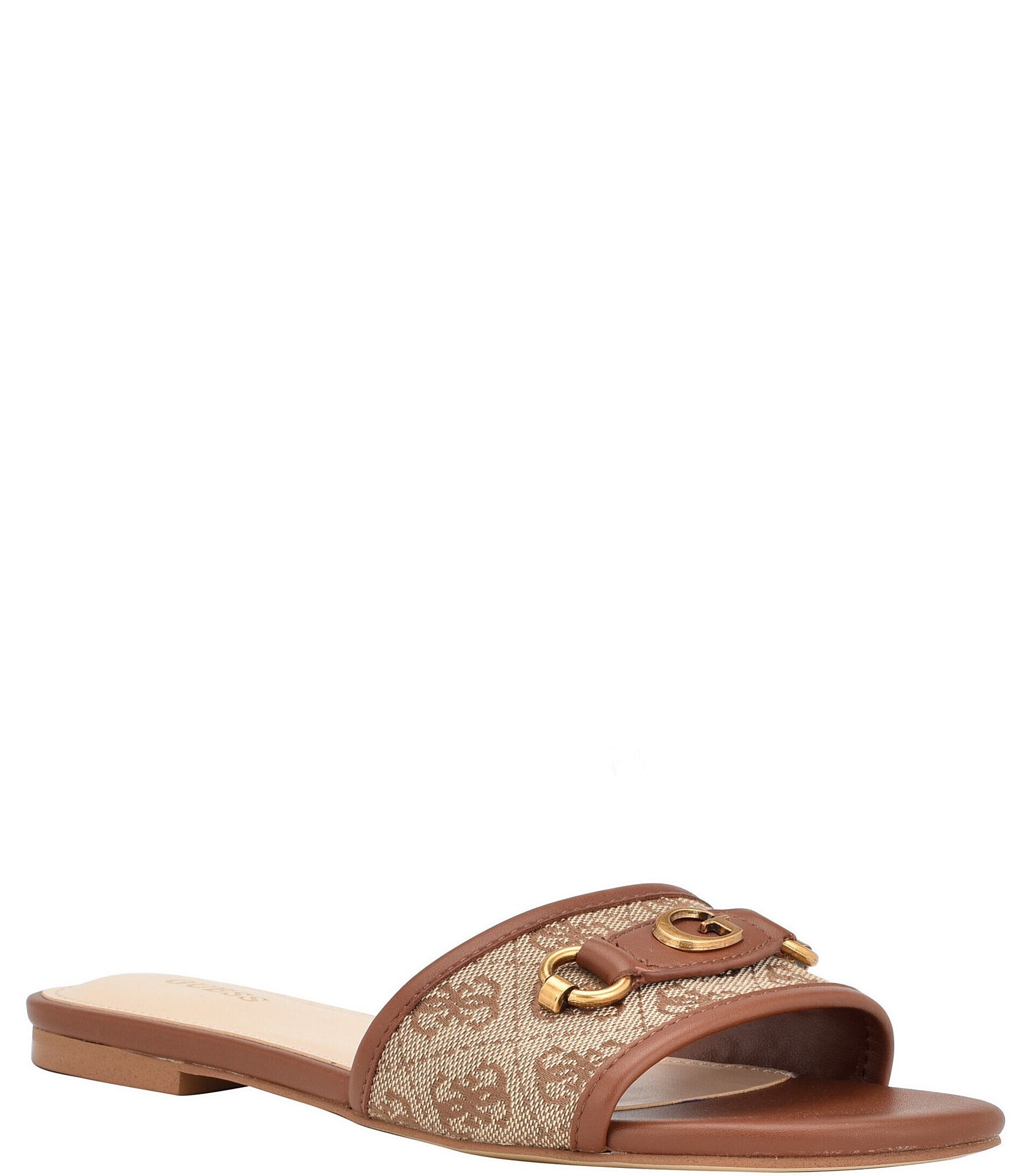 Guess Hammi Logo Flat Sandals | Dillard's