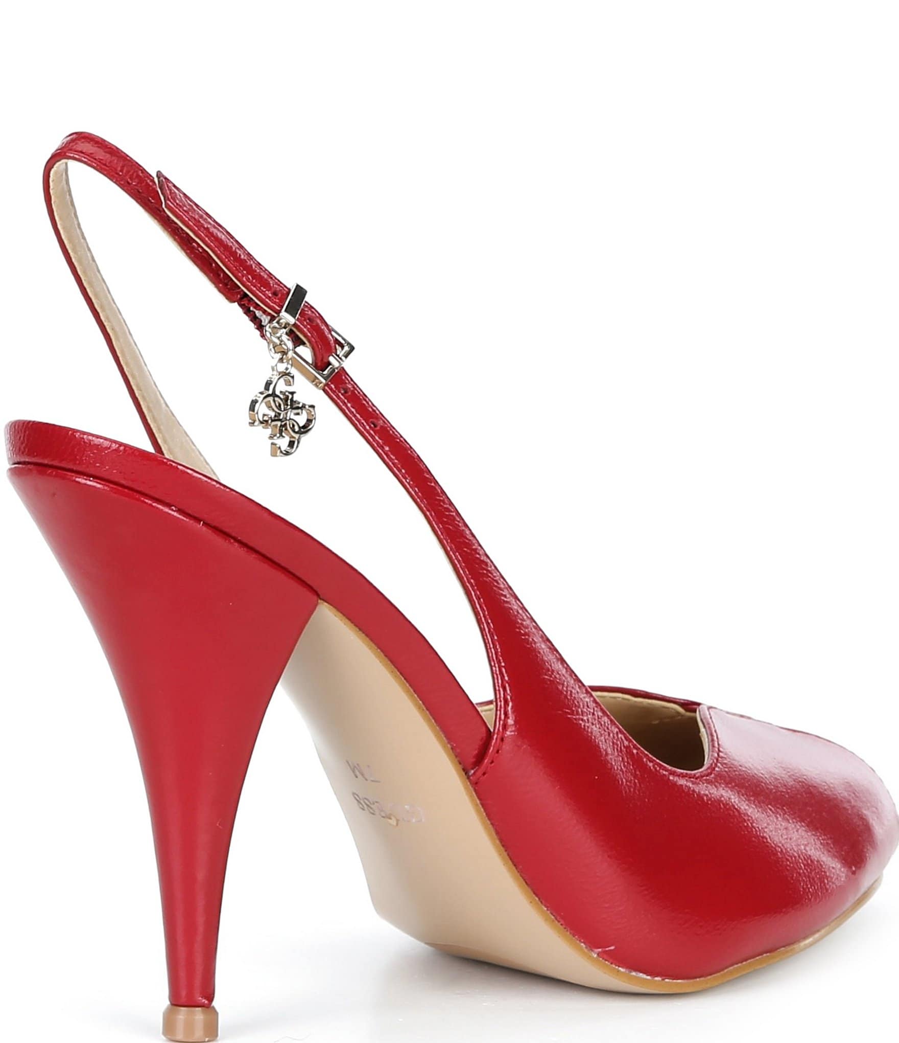 Guess Ilovea Leather Peep Toe Slingback Pumps