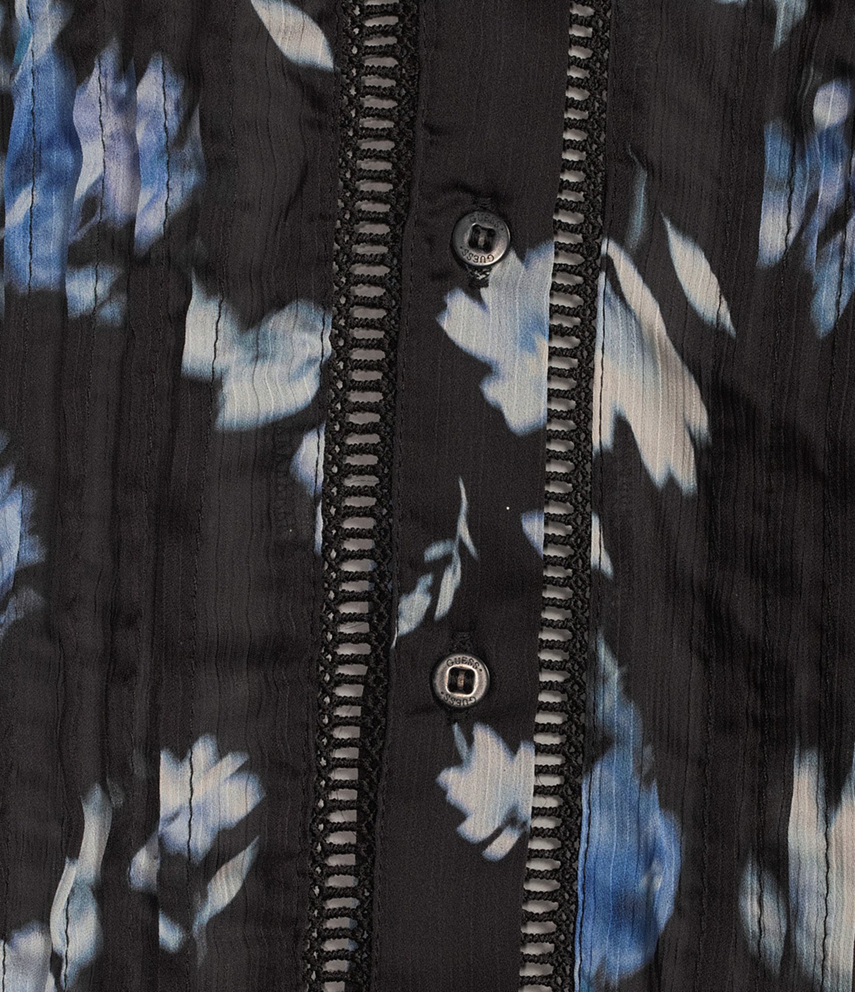 Guess Josette Long Sleeve Floral Printed Chiffon Top
