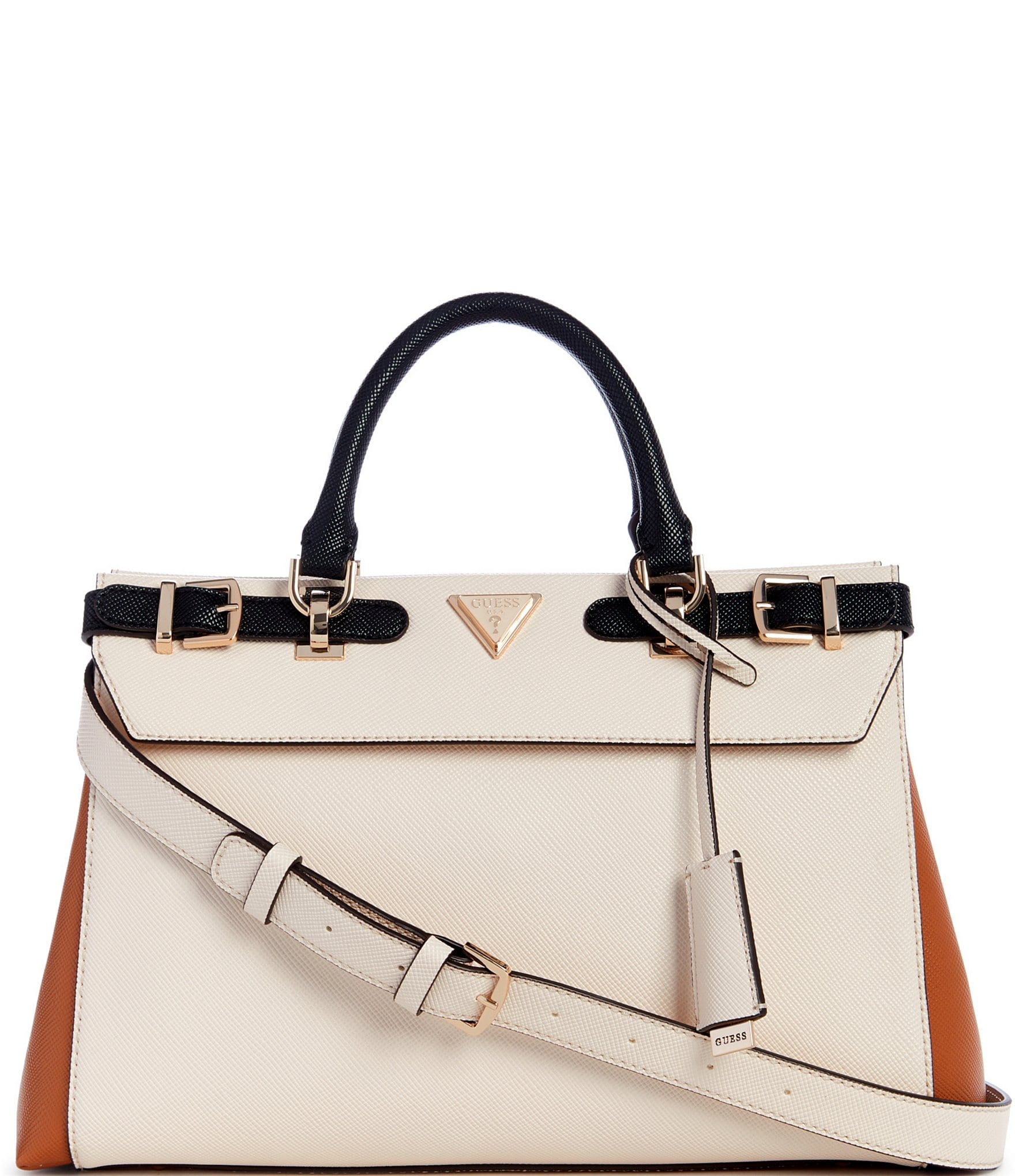 Guess Levante Cognac Multi Luxury Satchel Bag