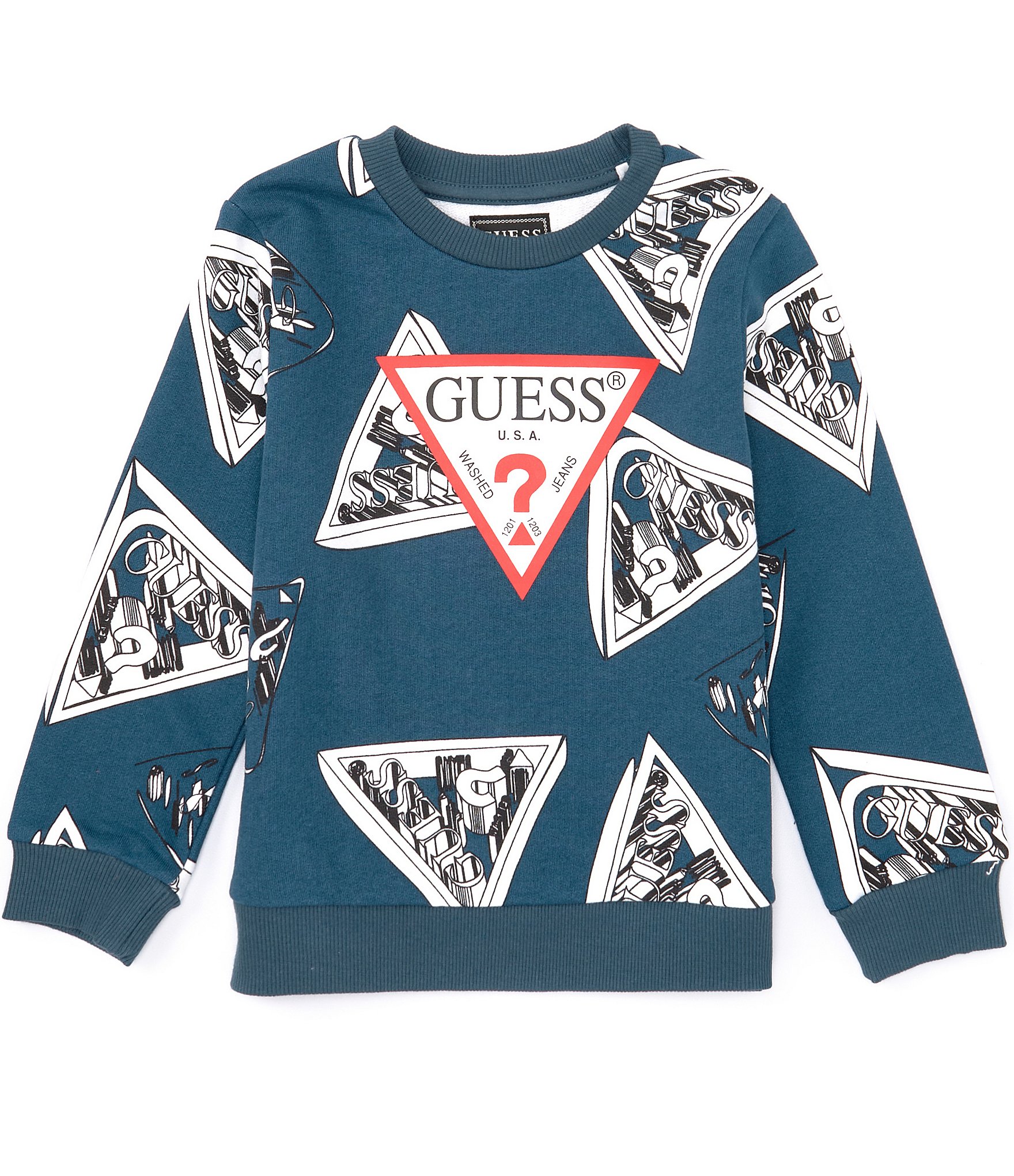  GUESS Baby Boy Long Sleeve Jersey Hooded Tee and