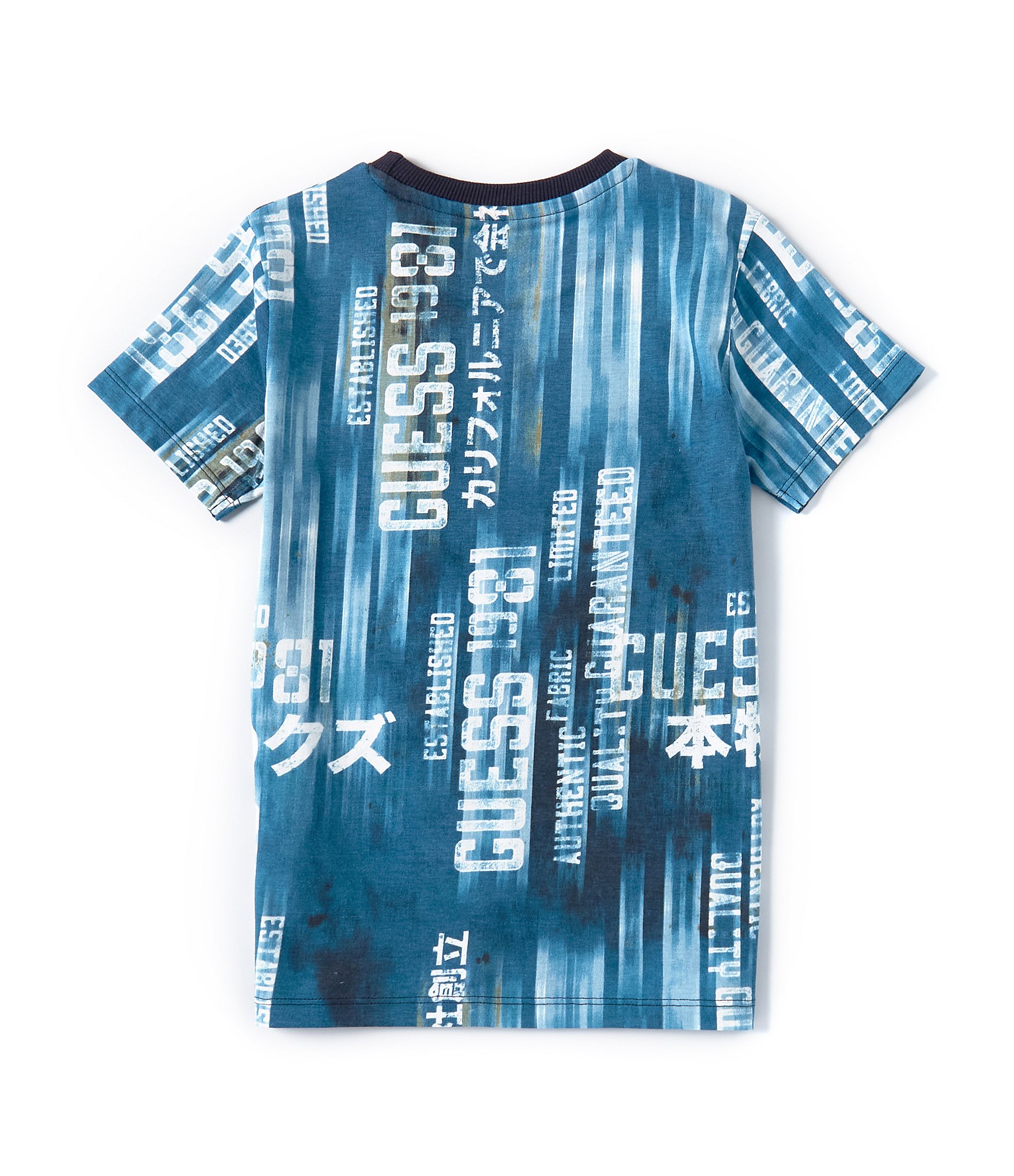 Guess Little Boys 2T-7 Short Sleeve Geometric Energy Print T-Shirt