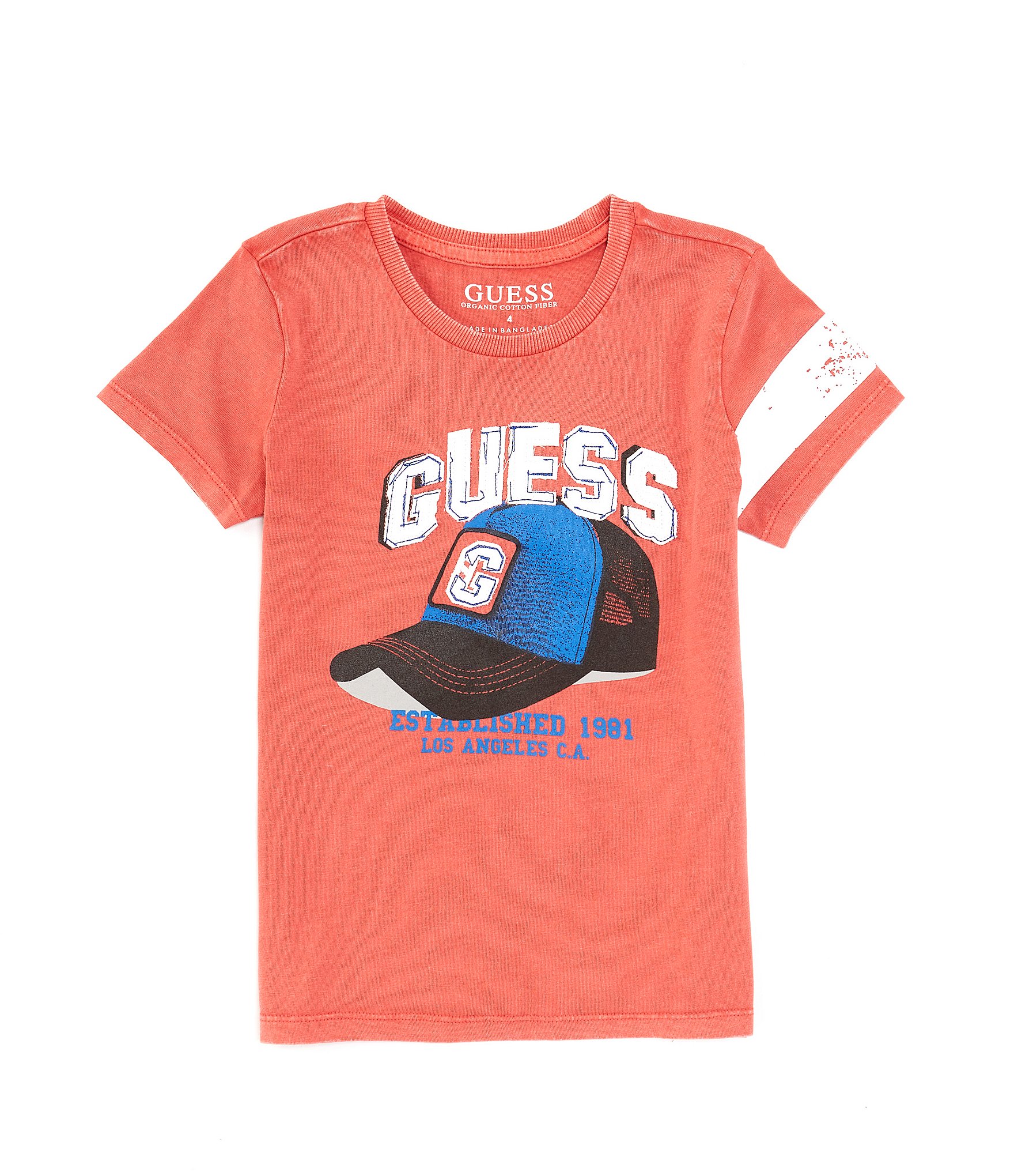 Orange and white guess shirt best sale