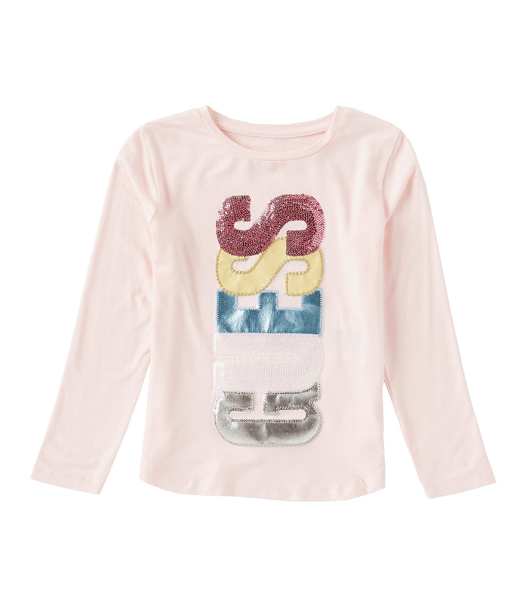 Guess Little Girls 2T-6X Long Sleeve Logo T-Shirt