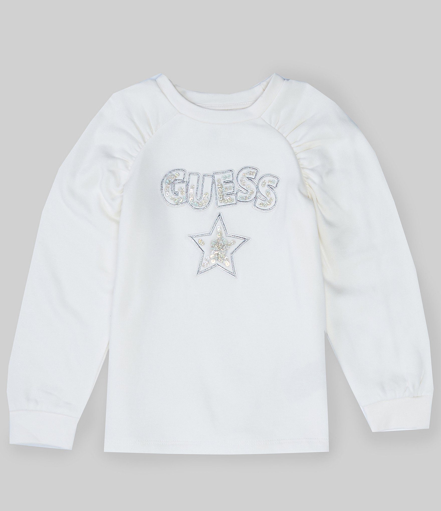 Guess white store long sleeve top