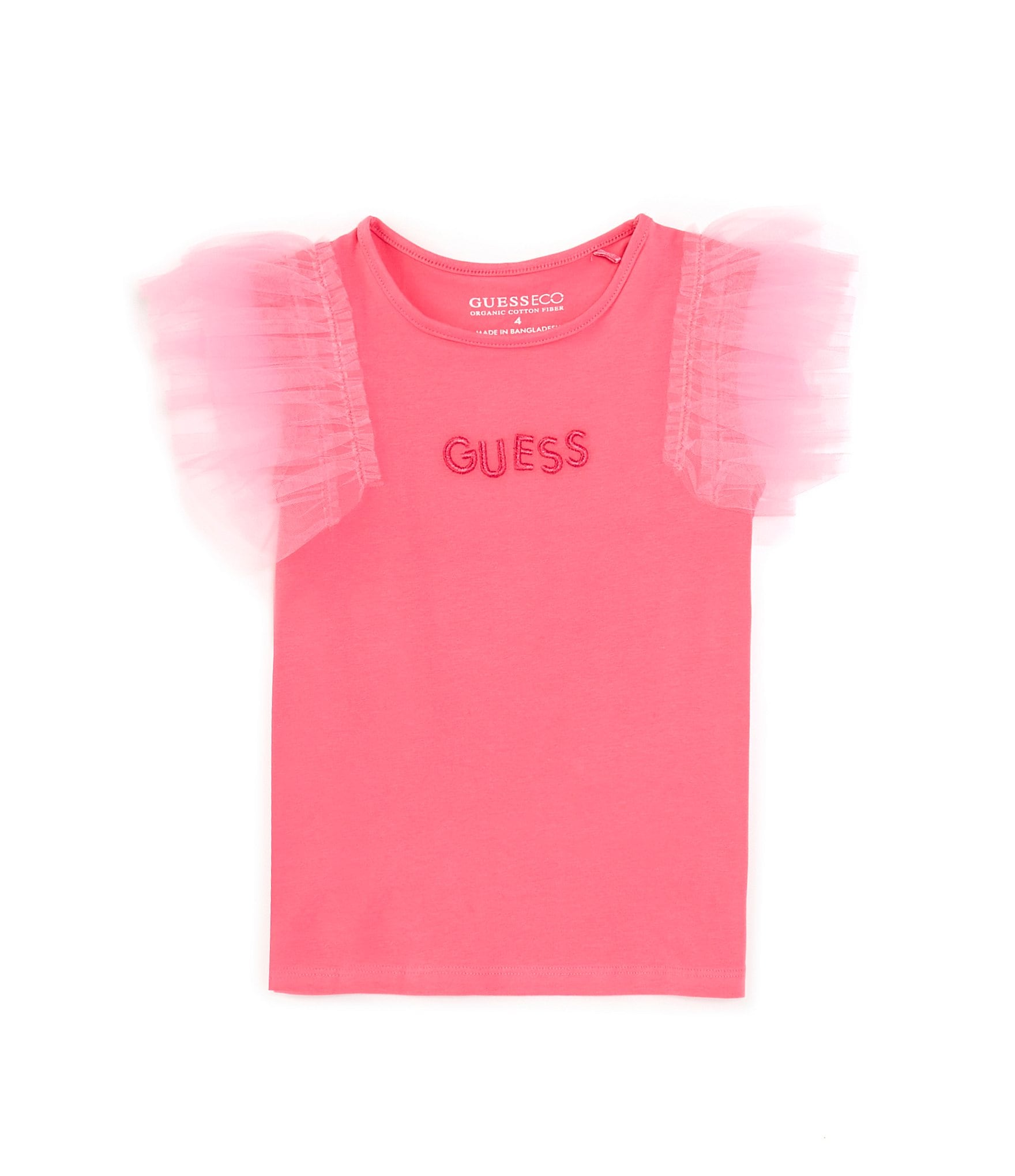 Guess Little Girls 2T-7 Mesh Short Sleeve Top