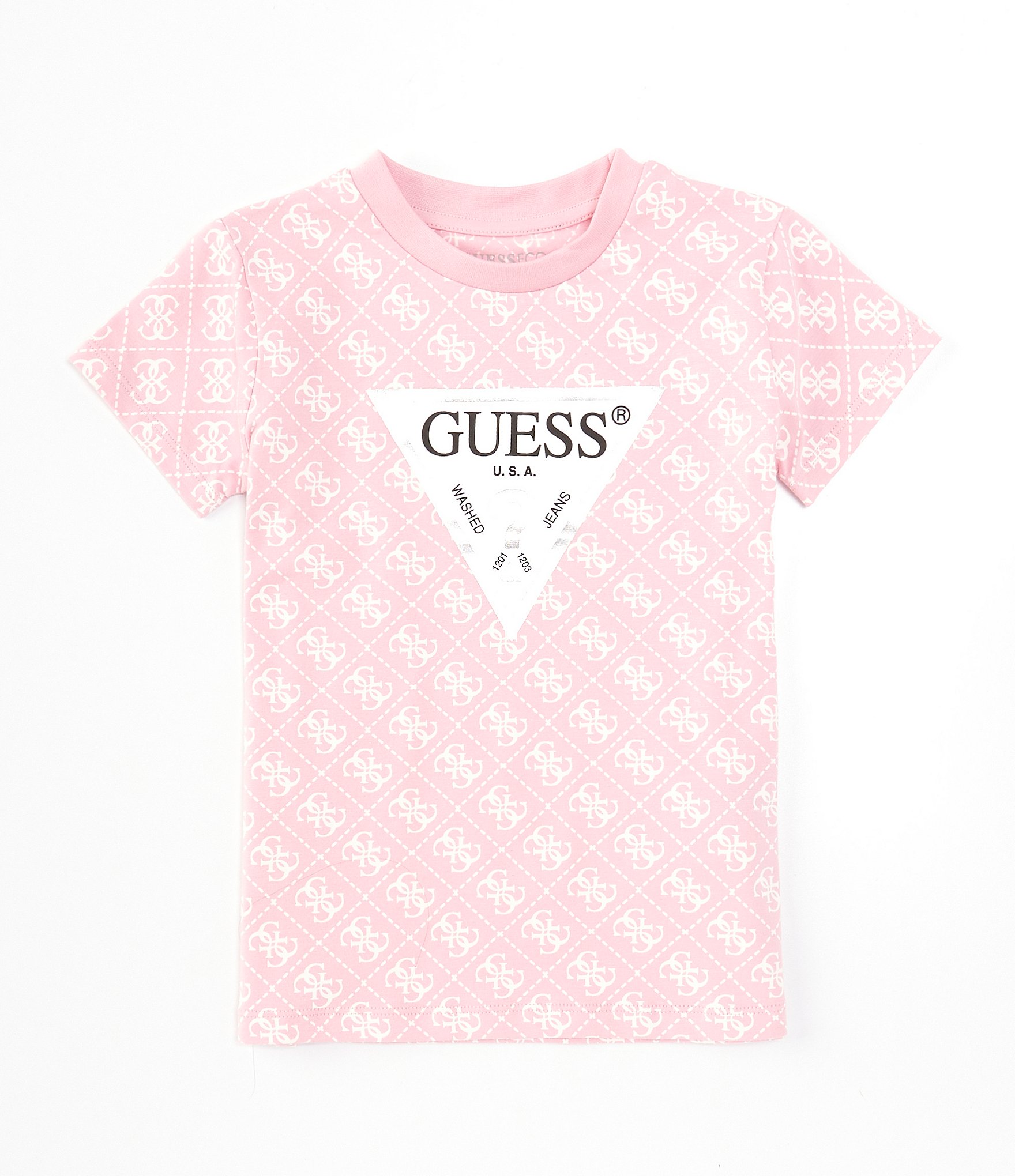 Guess Little Girls 2T-7 Printed Icon Logo Short Sleeve T-Shirt | Dillard's