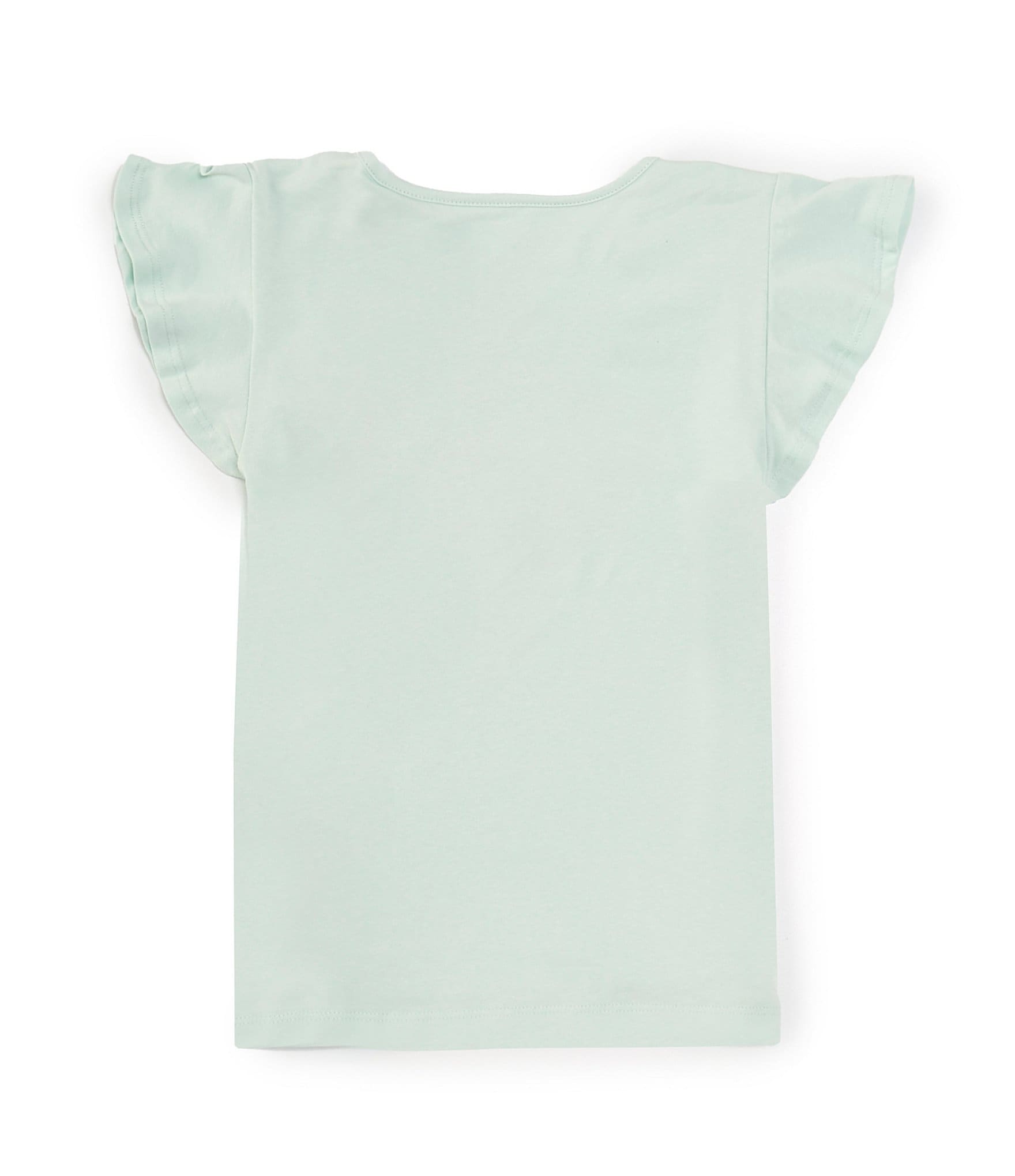 Guess Little Girls 2T-7 Ruffle Sleeve Graphic Guess T-Shirt