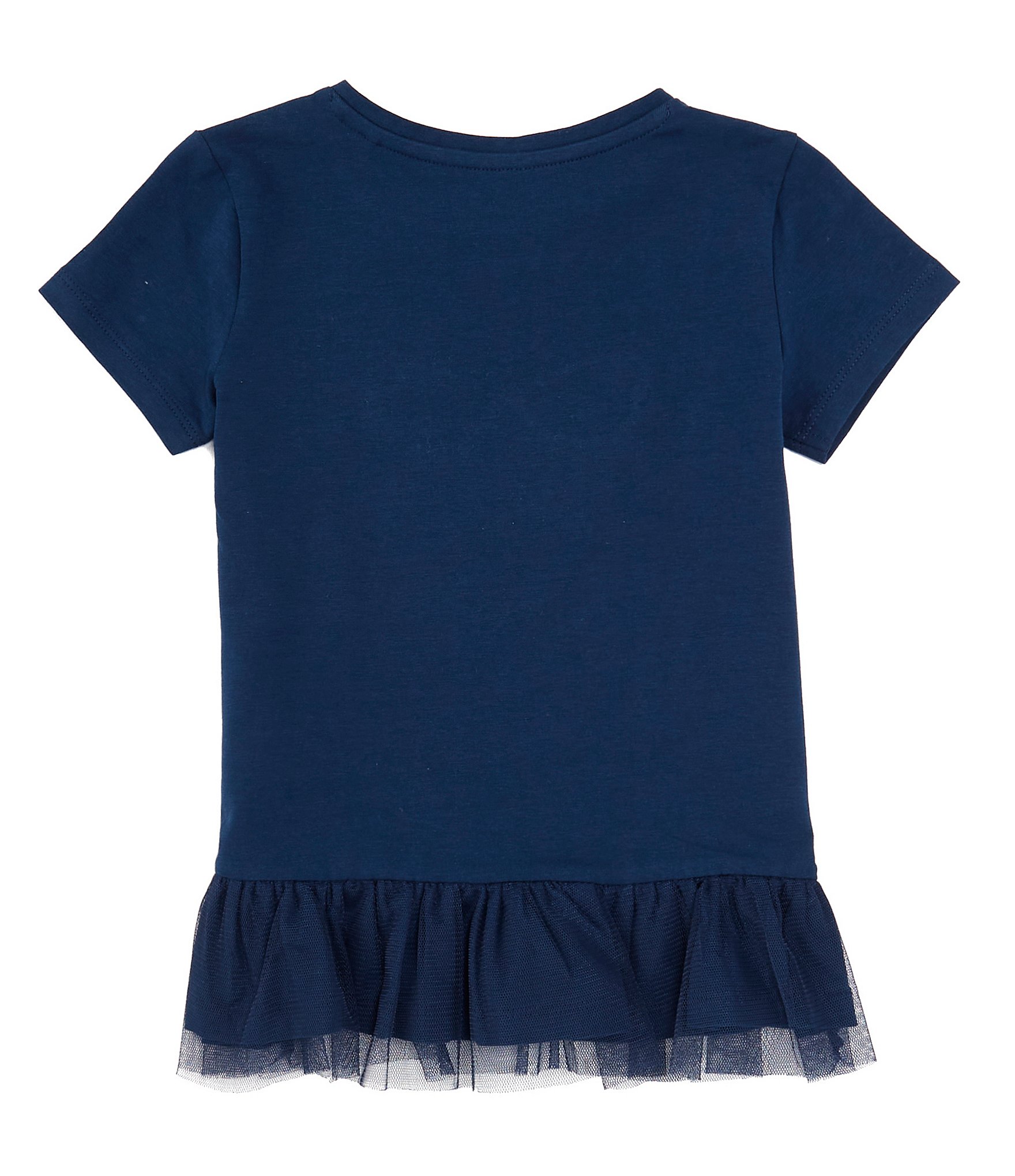 Guess Little Girls 2T-7 Short Sleeve Ruffle Trim T-Shirt