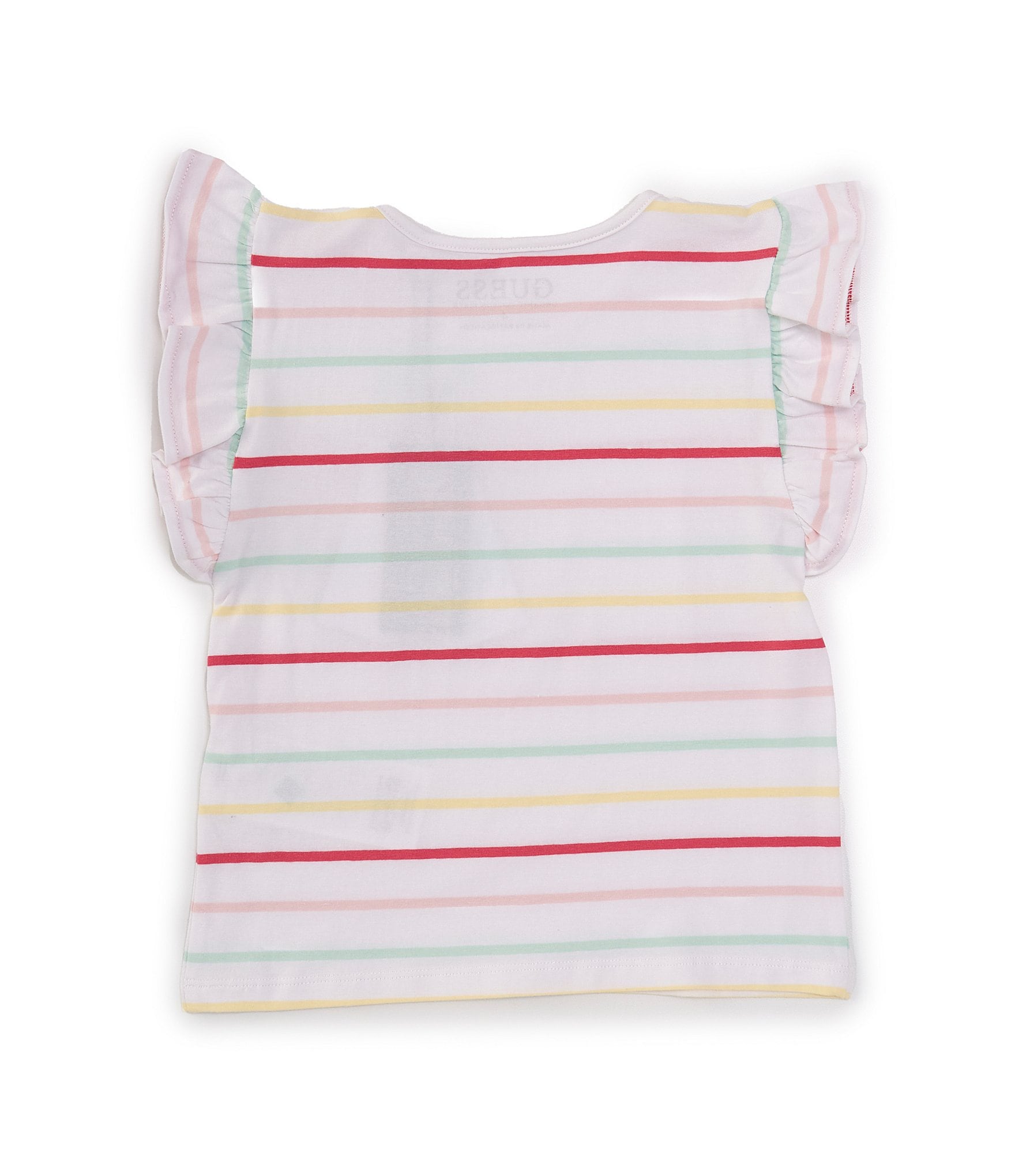 Guess Little Girls 2T-7 Ruffle Sleeve Stripe Frill T-Shirt