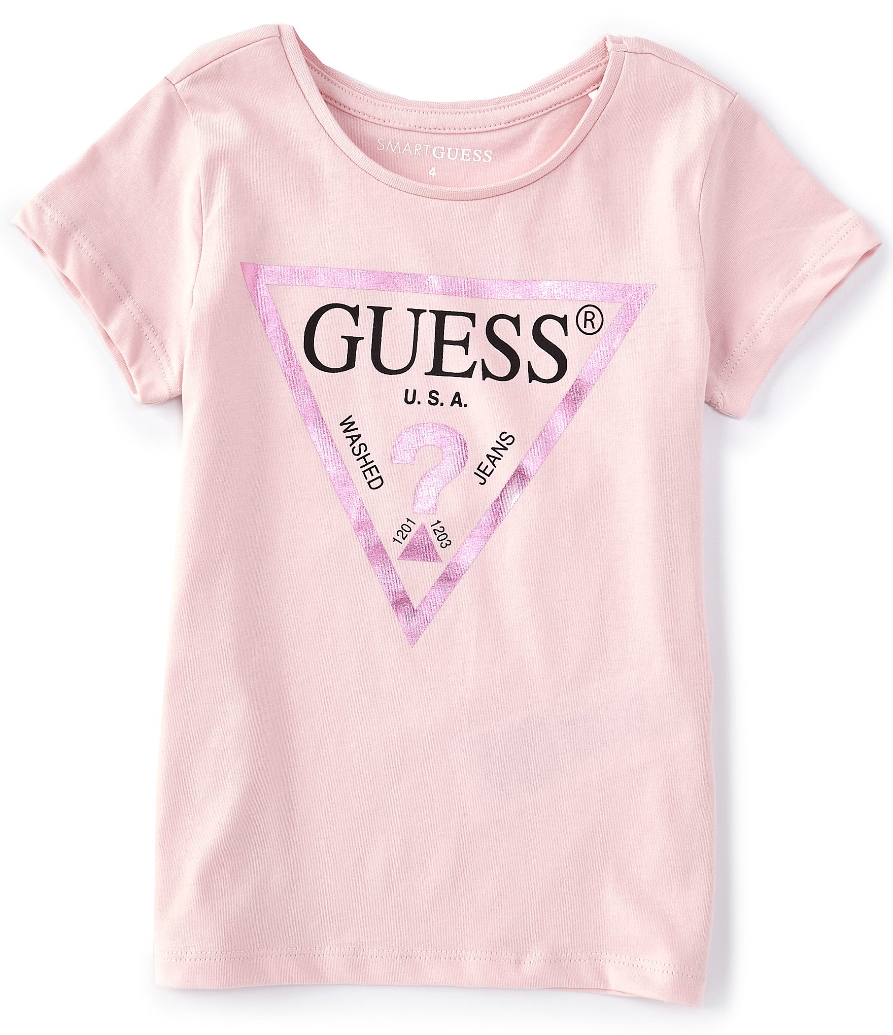 Guess Little Girls 2T-7 Short-Sleeve Triangle Core Graphic T-Shirt