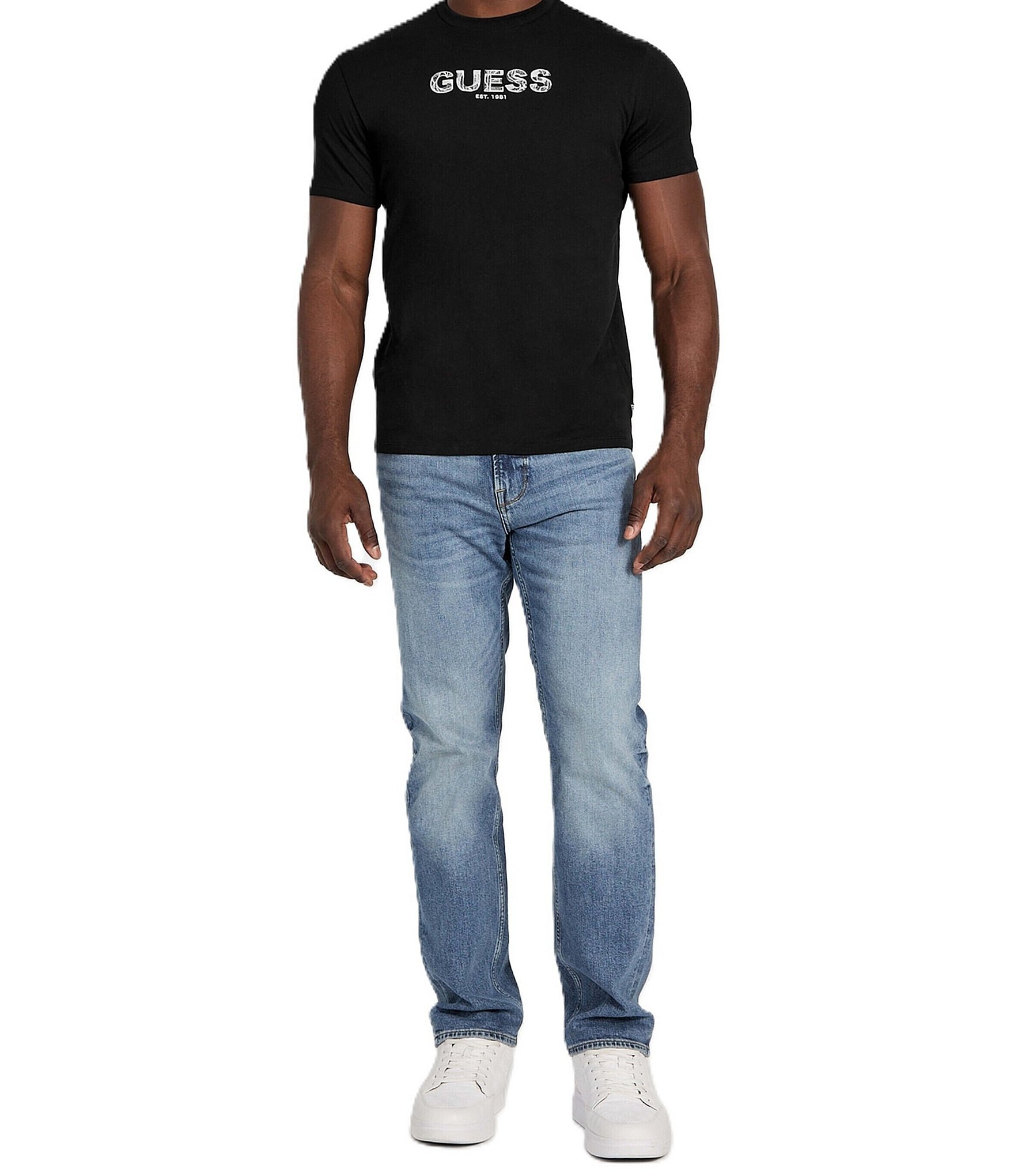 Guess Logo Embroidered Short Sleeve T-Shirt
