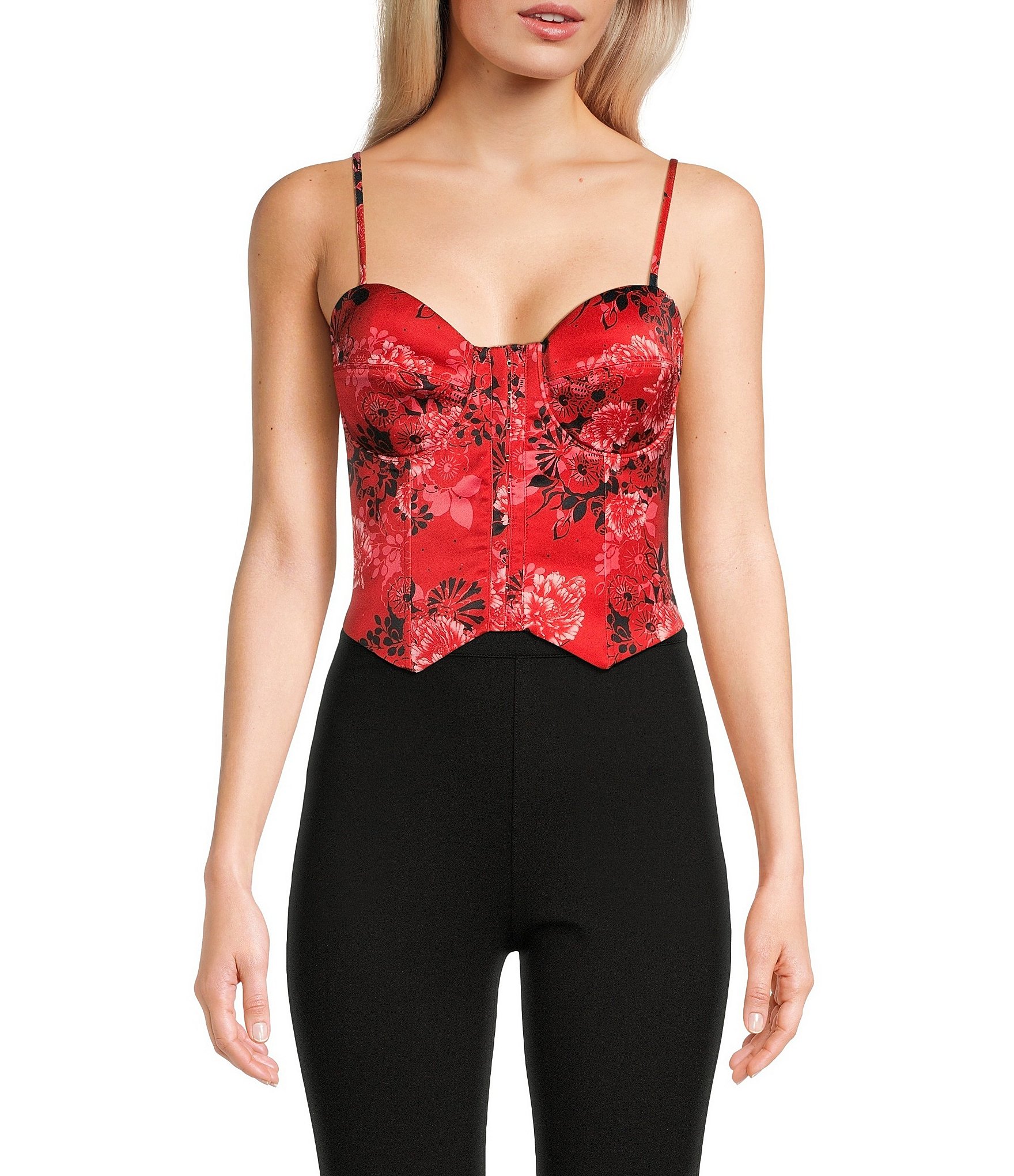 Womens - Organic Cotton Essential Rib Lace Cami Top in Port Red