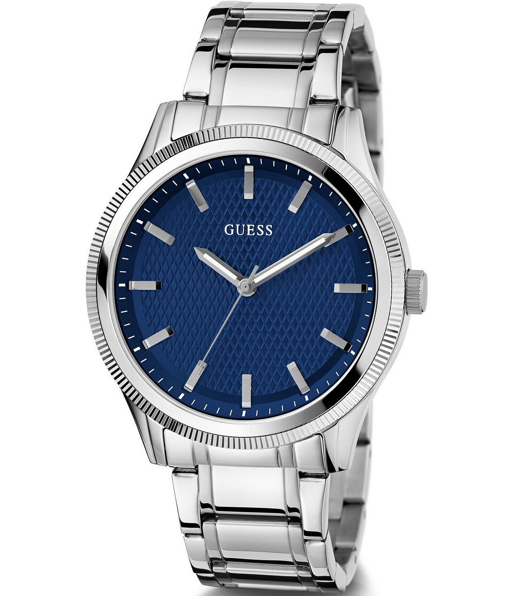 Guess Men's Analog Silver Tone Stainless Steel Analog Bracelet Watch