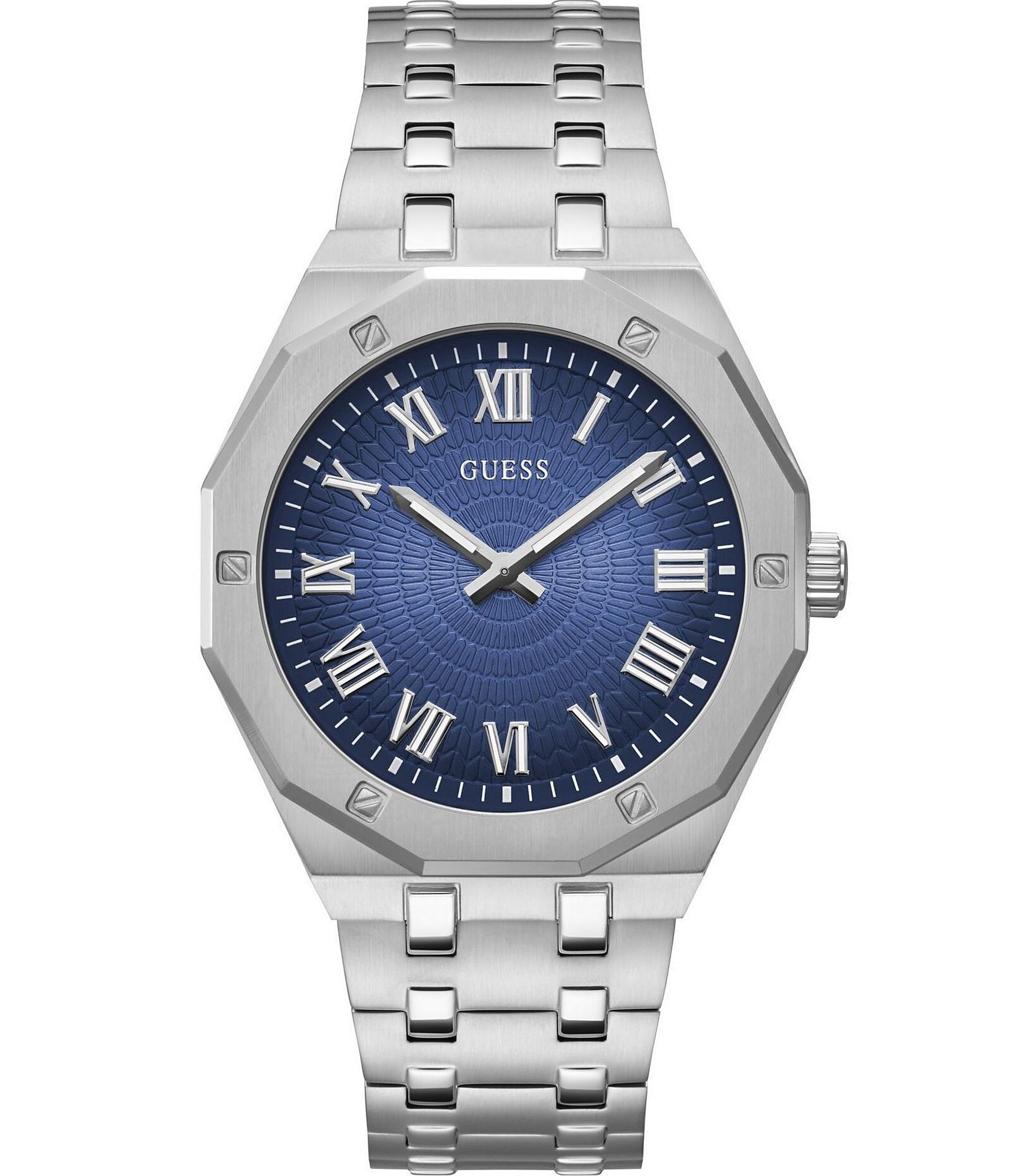 Guess Men's Asset Analog Silver Tone Stainless Steel Bracelet Watch