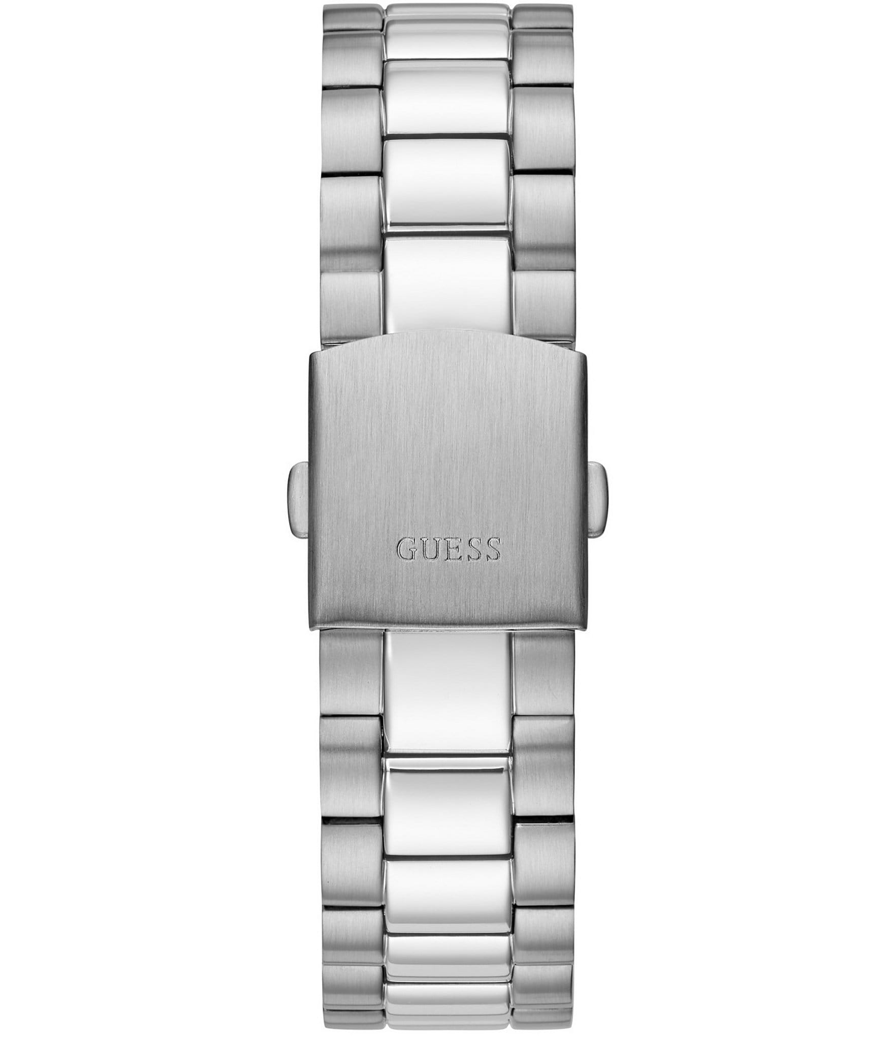 Guess Men's Continental Analog Silver-Tone Bracelet Watch