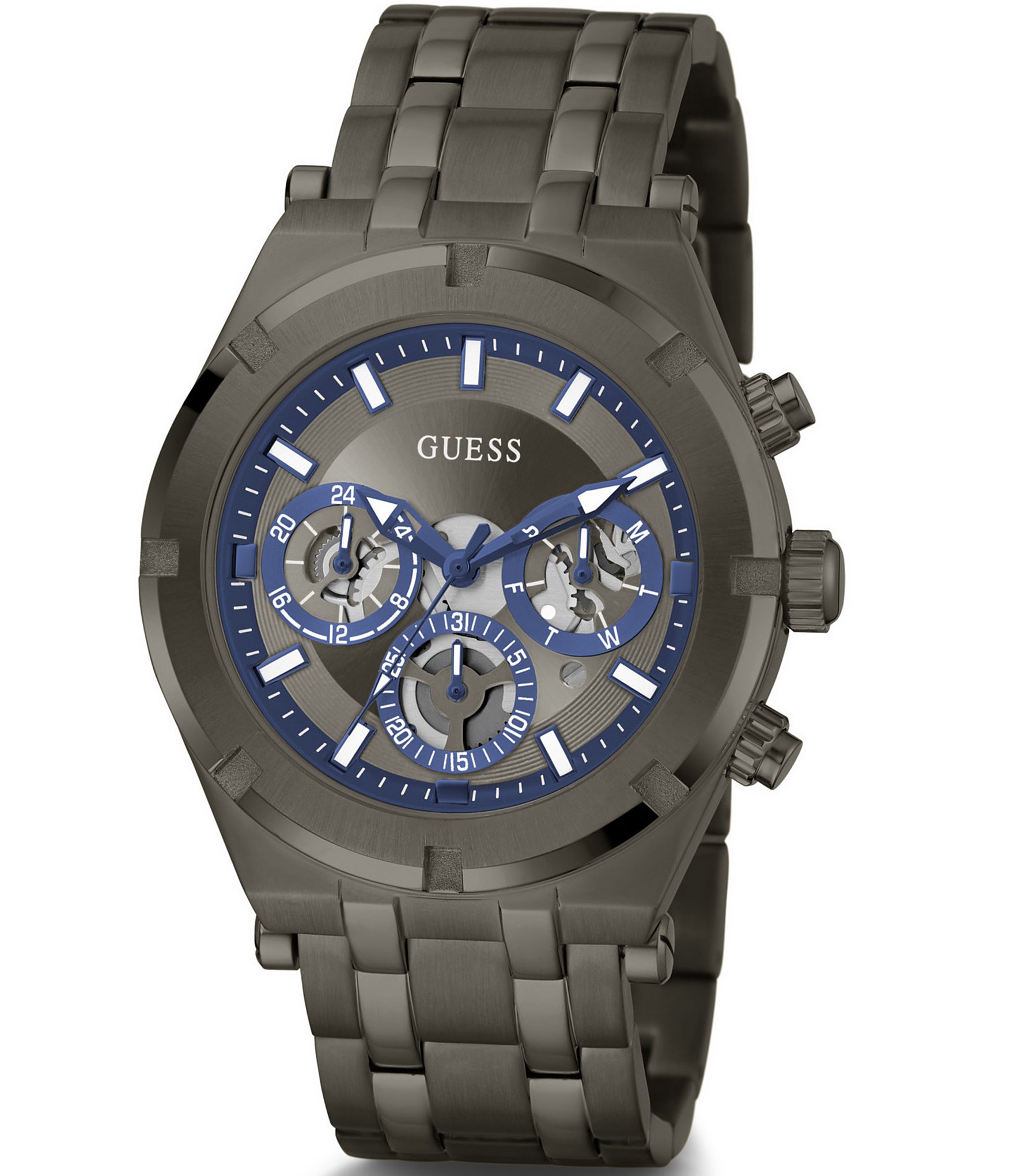 Guess Men's Continental Multifunction Gunmetal Bracelet Watch