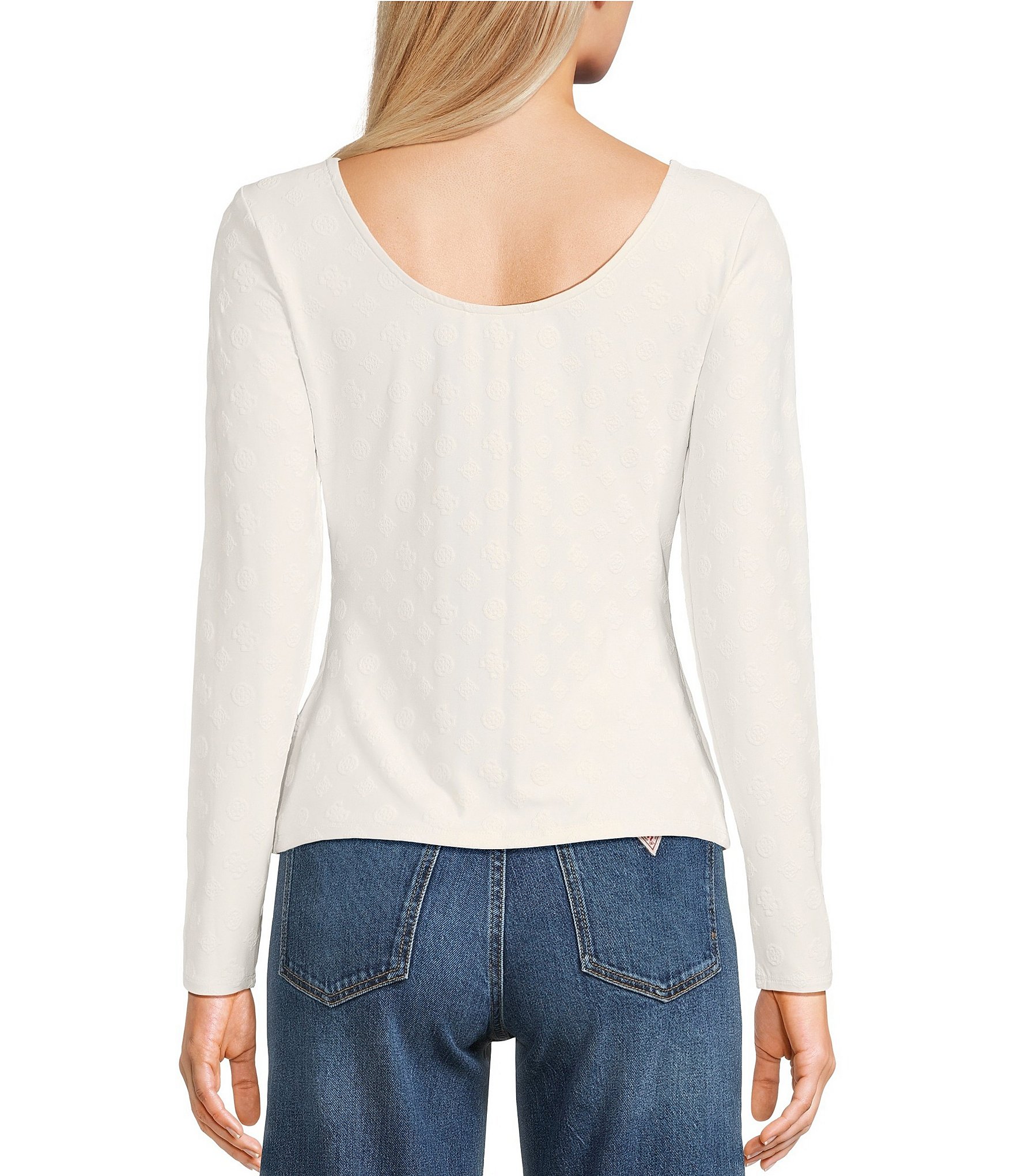 Guess Nadene Long Sleeve Scoop Back Top