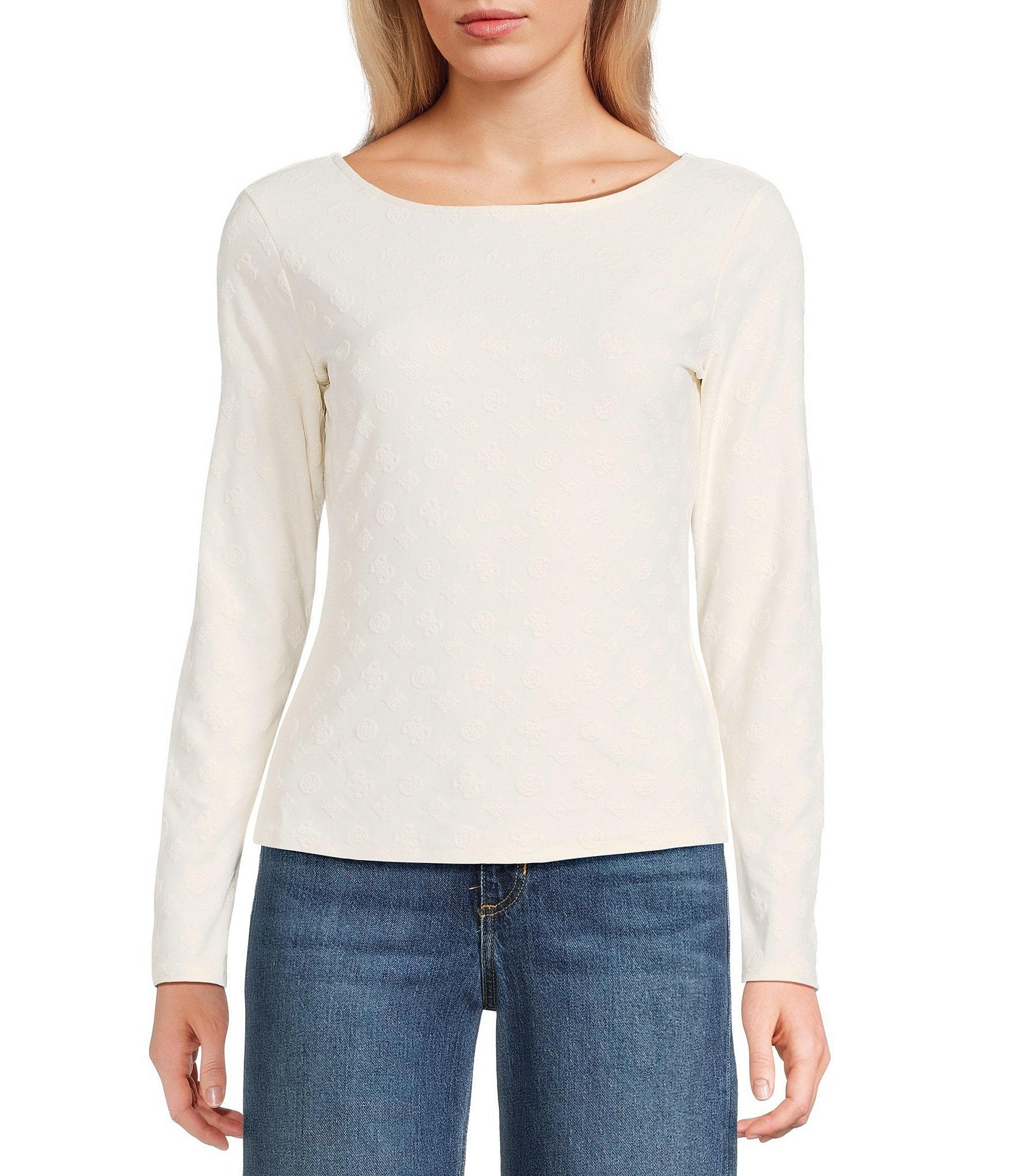 Guess Nadene Long Sleeve Scoop Back Top
