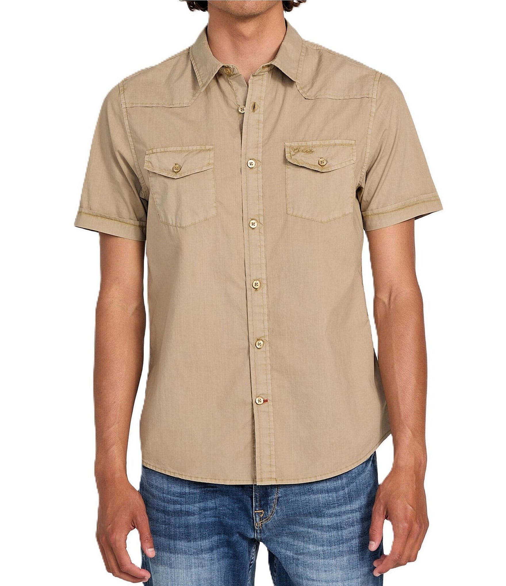 Guess Nottingham Short Sleeve Poplin Western Shirt